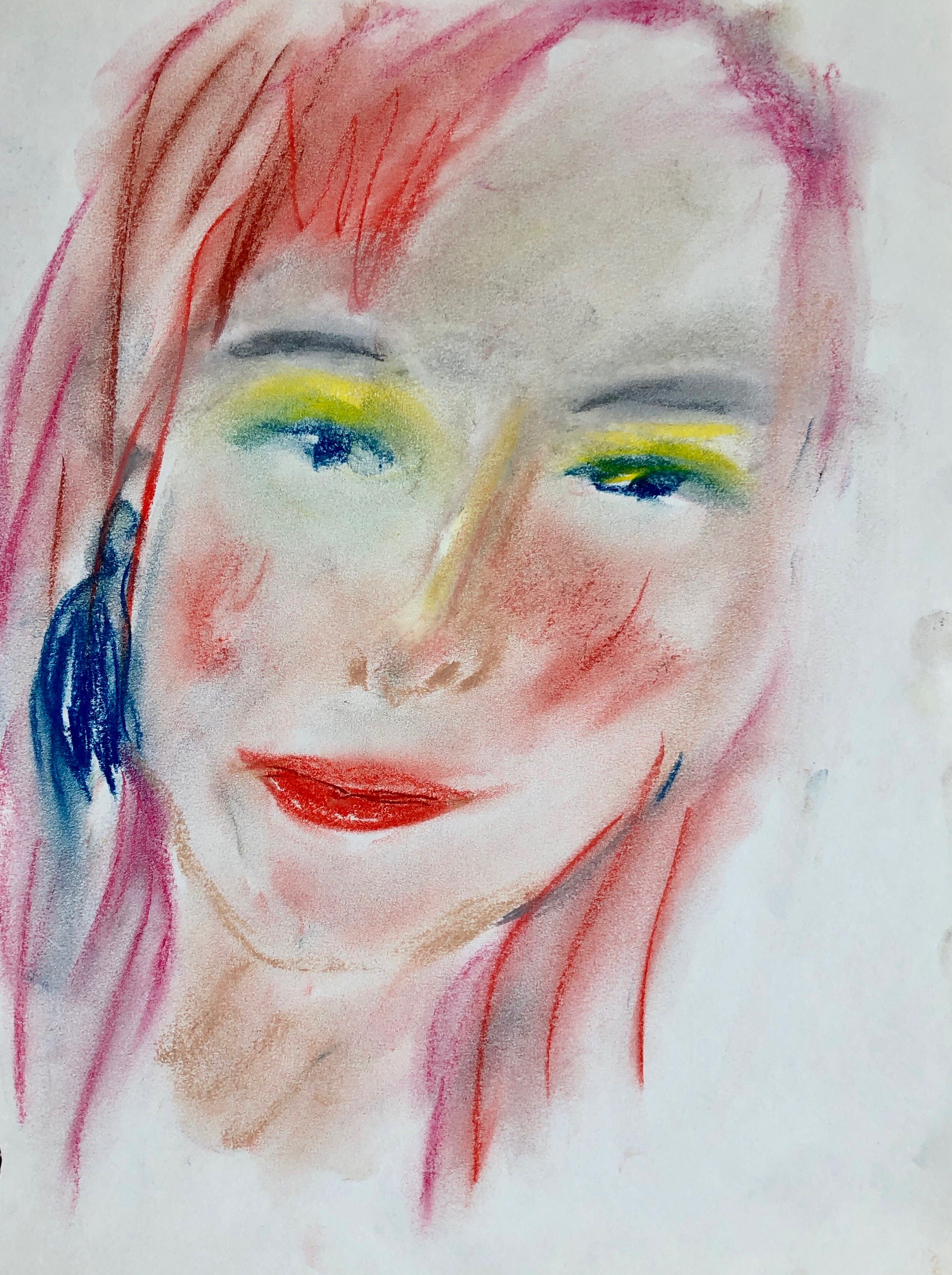  YOUNG REDHEAD, 2019, kuivapastelli paperille, 35x27cm 
