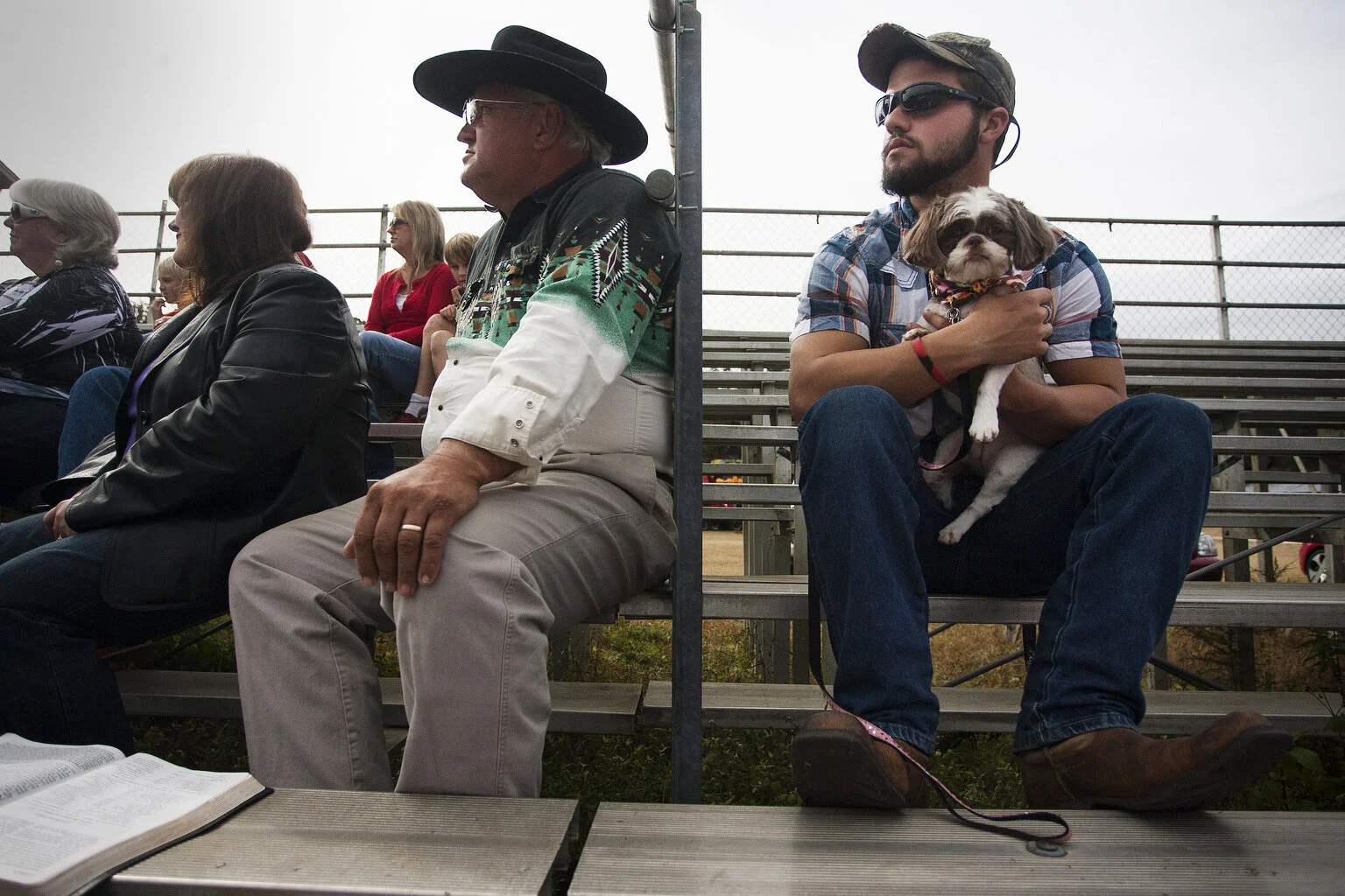  David Hope the pastor of Stable Faith Cowboy Church, family members, brother Bob Hope and Bob's son Josh Hope, 19, right, of Weeki Wachee attends service on Sunday, January 26, 2014. Stable Faith Cowboy Church, which meets every Sunday at the Hernan