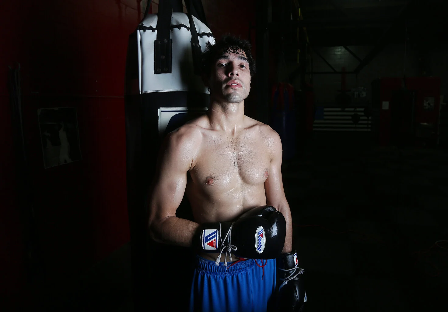  Omar Albanil, an amateur boxer trains for his upcoming  fight at the Tampa Convention Center this Friday at his gym Trigga City Boxing located in West Tampa on Wednesday, September 14, 2016.   