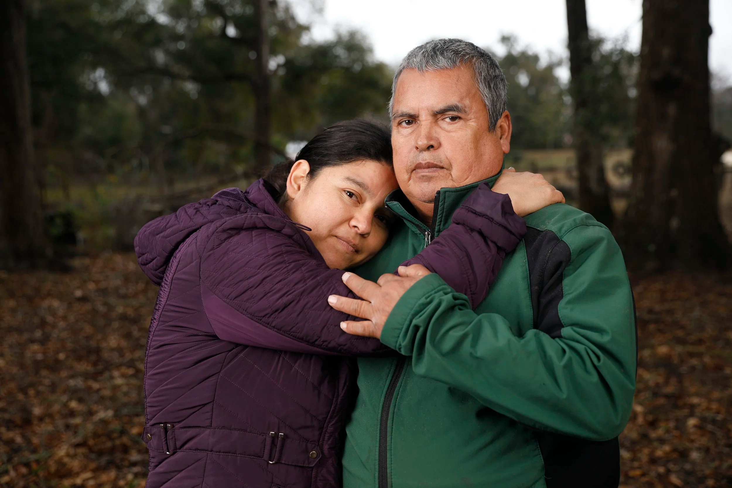 Blanca Figueroa from Guatemala, who has a deportation order dating back to when she first entered the country illegally and asked for asylum in 2016, poses at her home's yard with her husband Severiano Martinez, in Ocala, Florida, U.S. January 13, 20