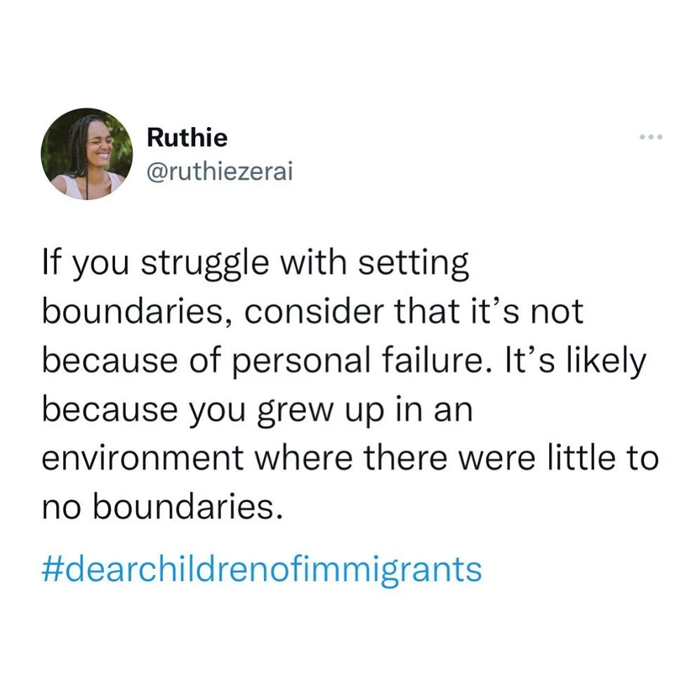Friendly reminder.

If you find it difficult to develop and hold boundaries, it&rsquo;s probably less about your inability to do so and more about that you likely grew up in a family system/culture/environment where there were little to no boundaries