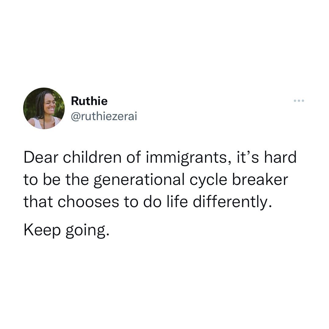 As children of immigrants we often find ourselves living between vastly different realities, different sets of expectations, the burden of being successful, the burden of guilt and endless expectations put upon us that can make it really hard to genu