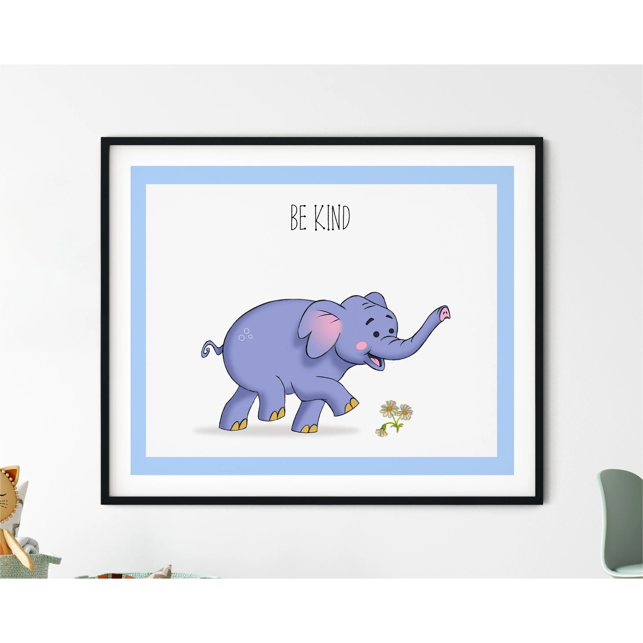 Elephant Nursery Print, Inspirational Text, Printable