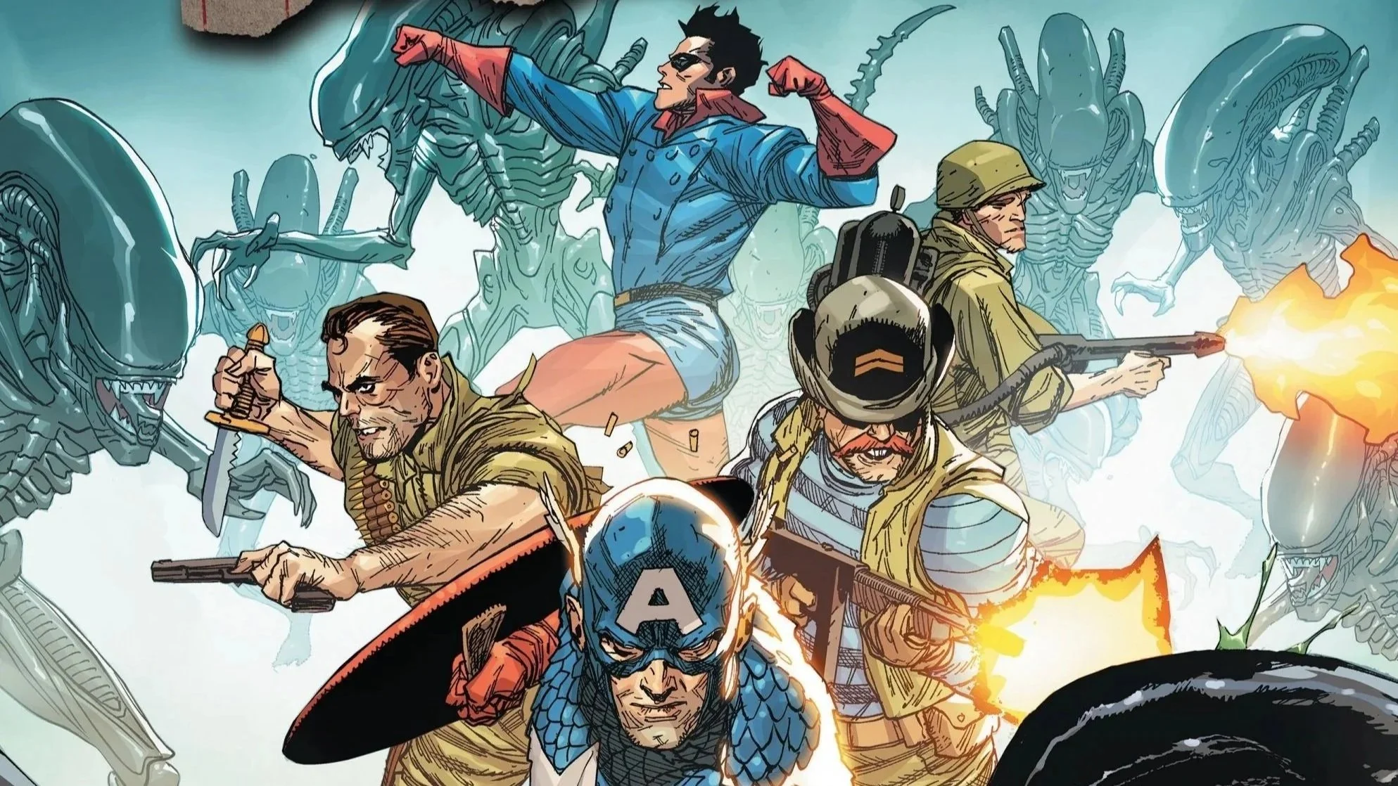 REVIEW: There’s a Whole Lot of Red Alongside the White &amp; Blue in Captain America vs Aliens #2
