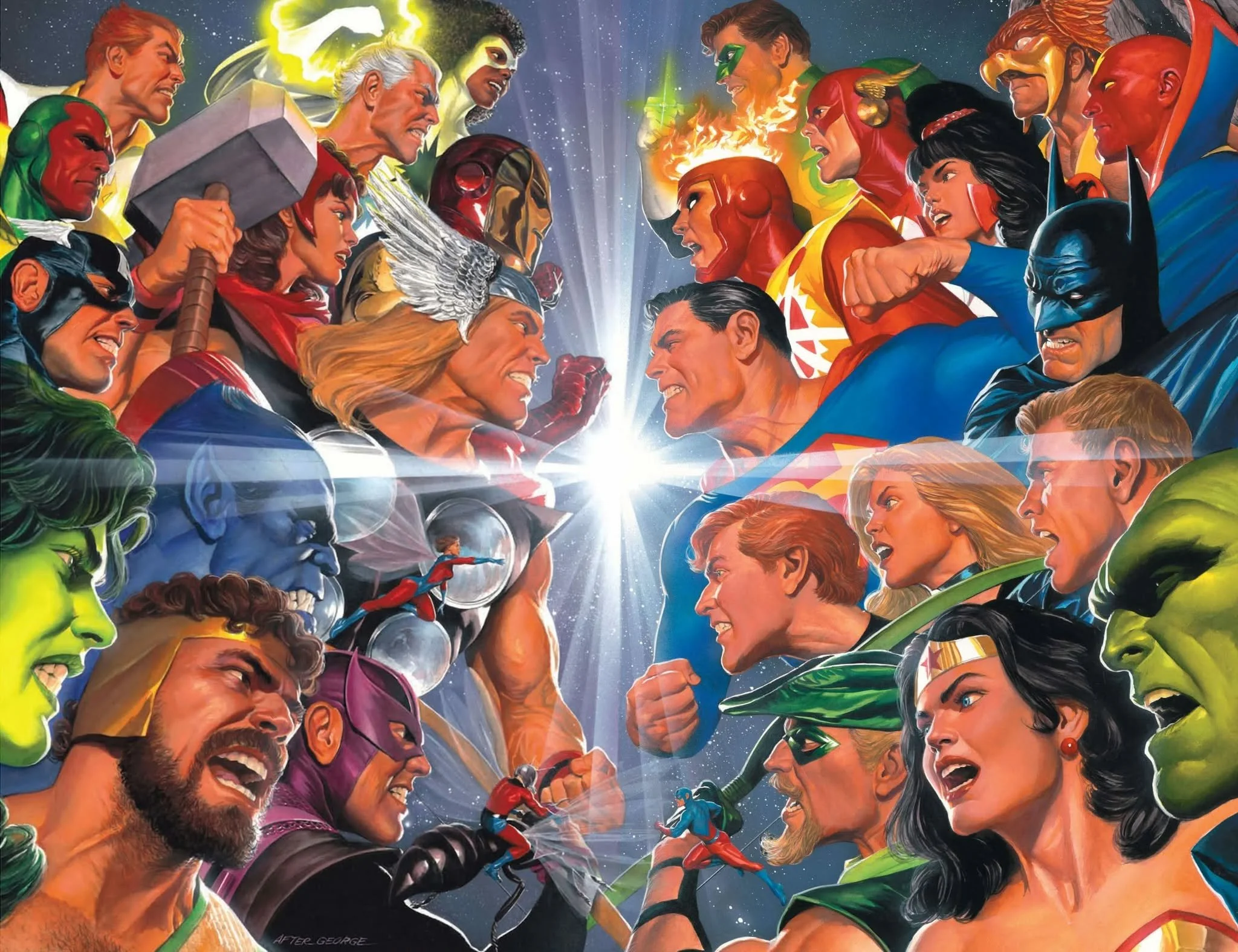 Alex Ross Pays Tribute To George Perez In JLA/Avengers Facsimile Variant Covers