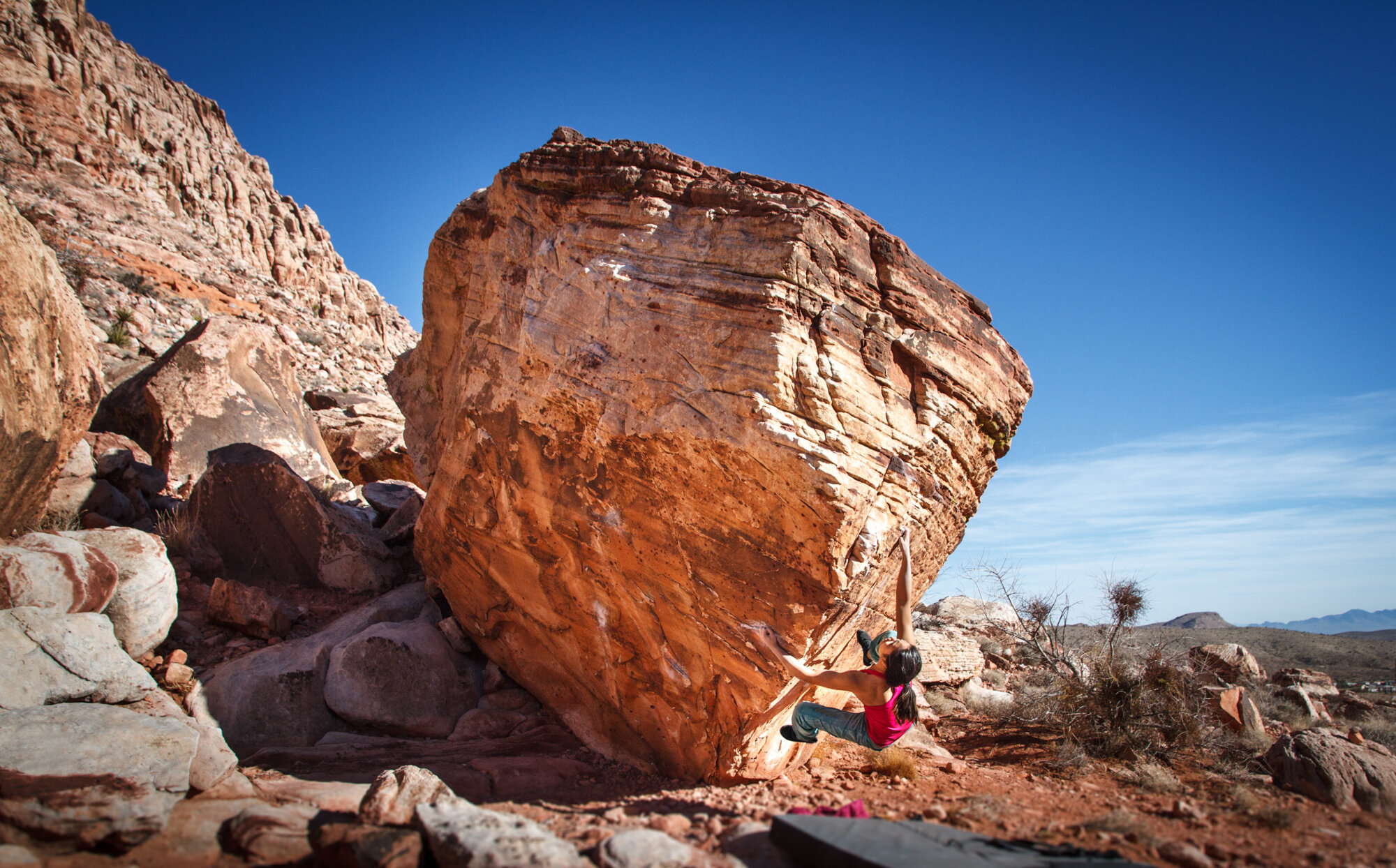  Boulderer/Rock Climber at Red Rock Canyon in Las Vegas, Nevada 