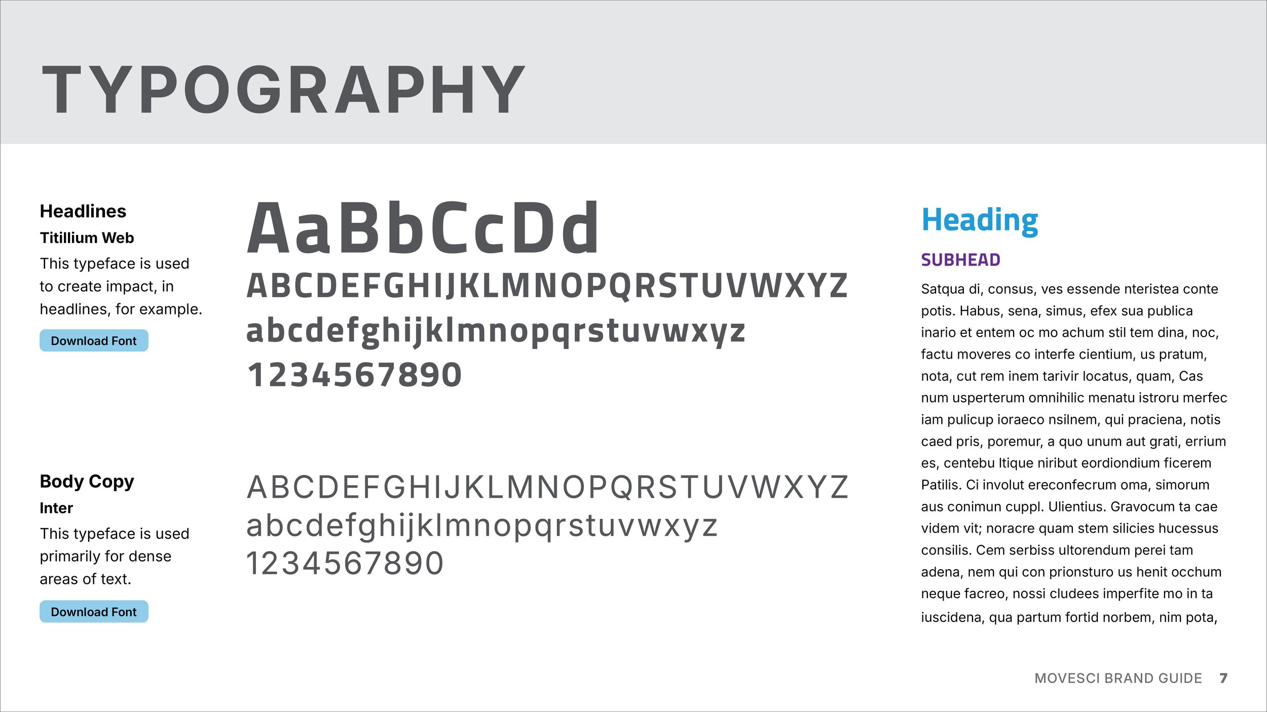 MoveSci Brand Guide - Typography