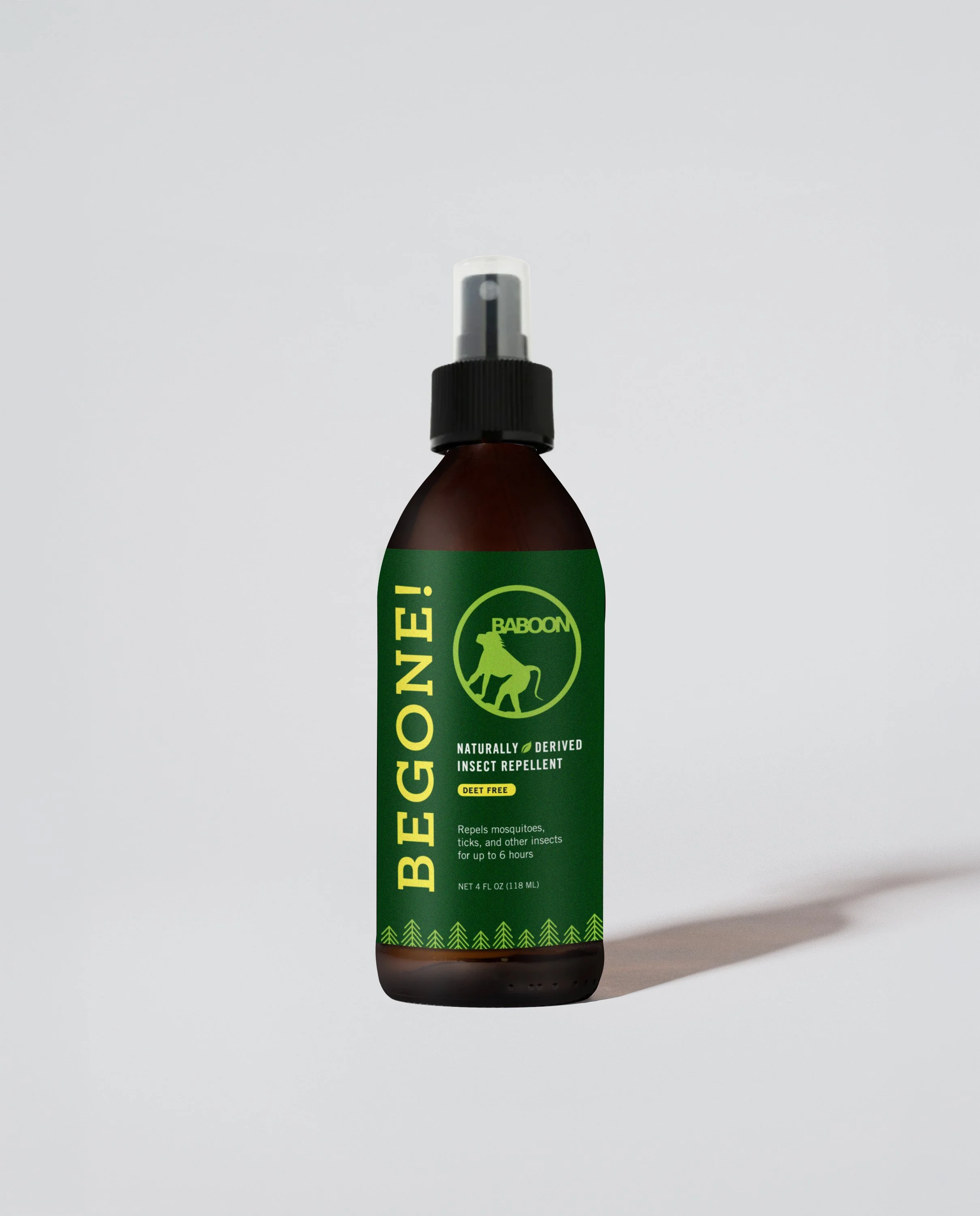 Baboon Outdoors' Begone! packaging (front)