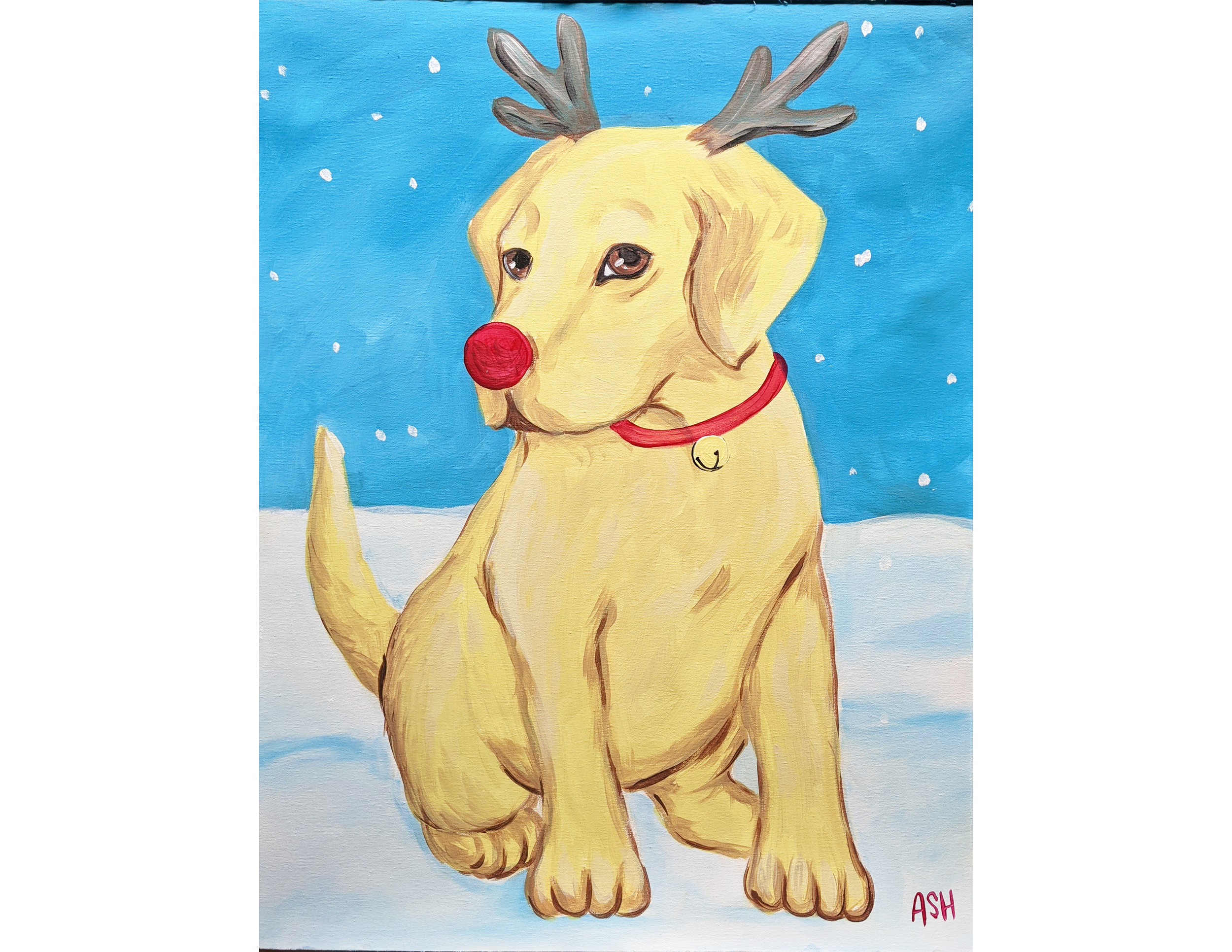 "Rudolph the Red Nose Pup" Paint Along Class