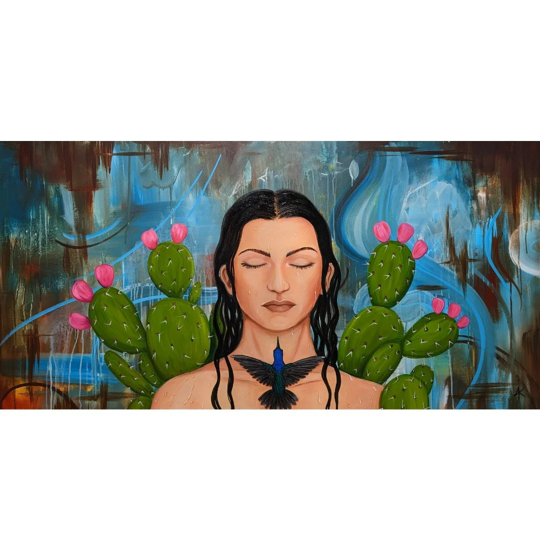 "Desert Rain" Original Painting 24 x 48 Inches