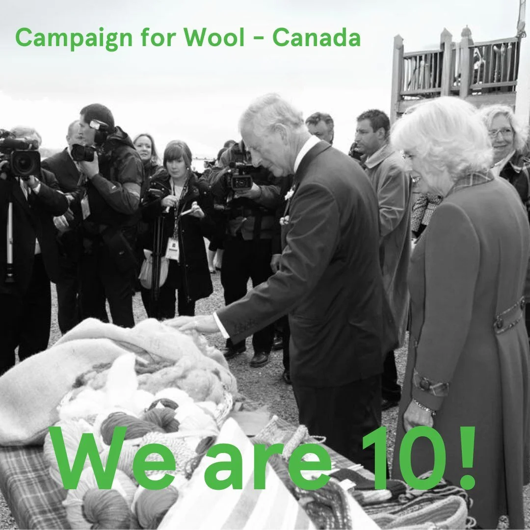 The Campaign for Wool in Canada turns 10 today!

On May 19th, 2014, the former Prince of Wales and The Duchess of Cornwall, now Their Majesties King Charles III and Queen Camilla, launched The Campaign for Wool in Canada on a windy pier in Pictou, No