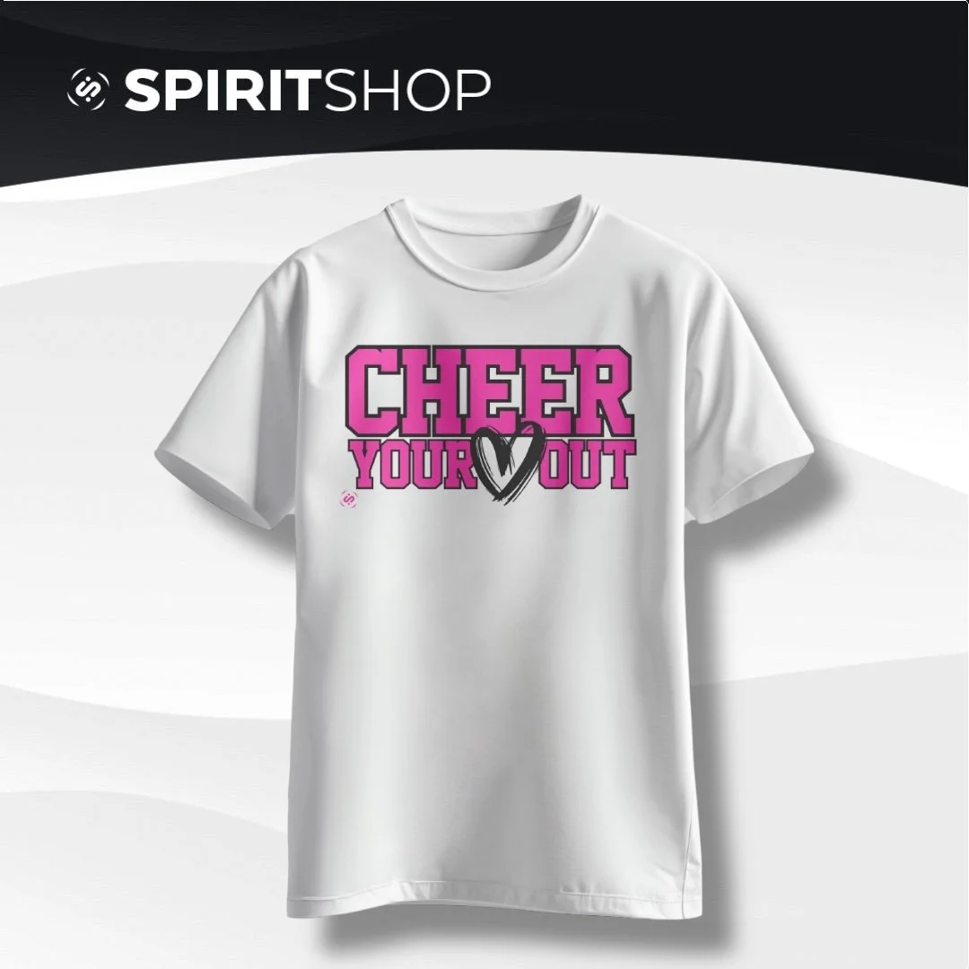 CHEER YOUR HEART OUT SCREEN PRINTED T-SHIRT