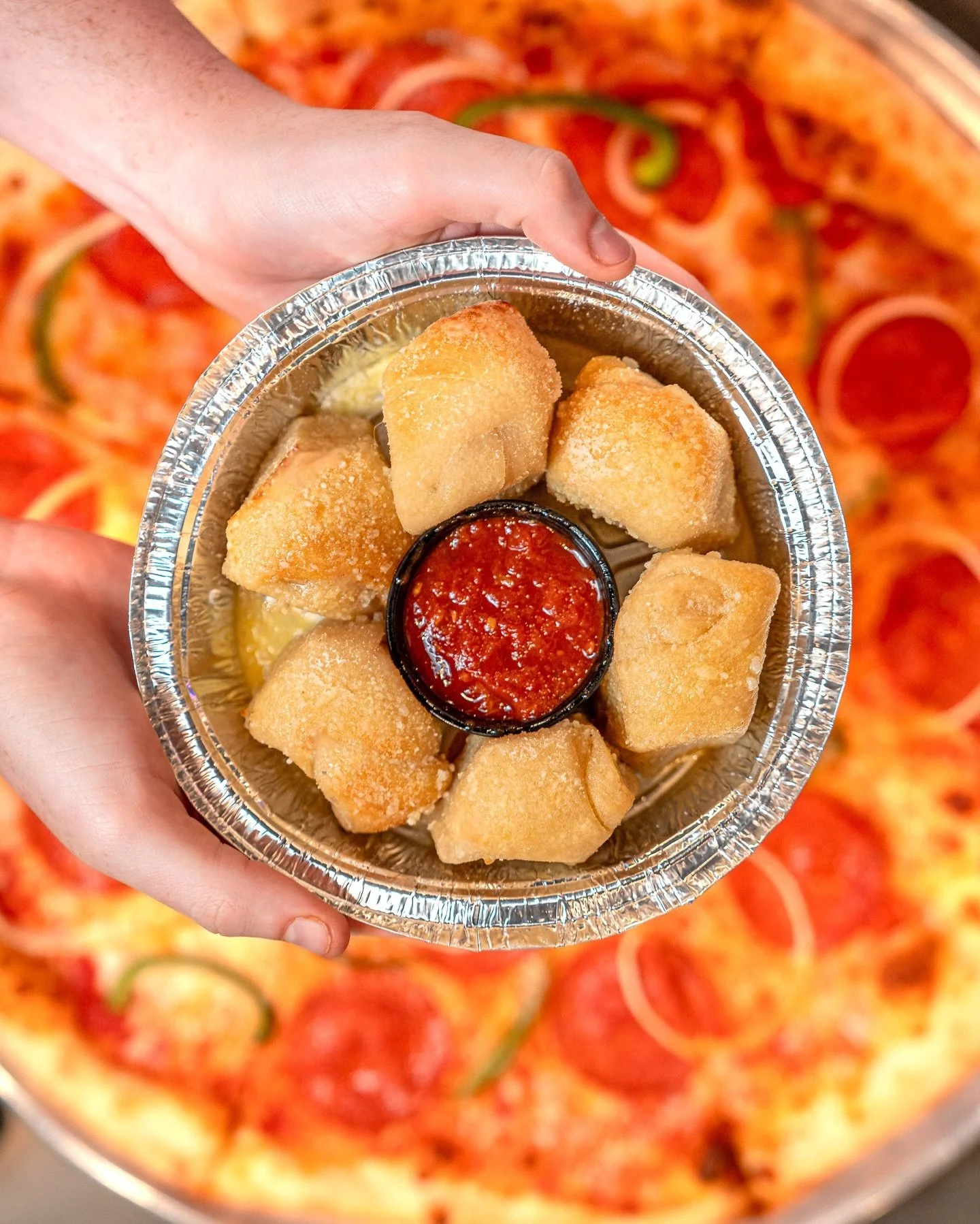 Don&rsquo;t feel like cooking? Let us make you dinner tonight 🍕 Order any large 3-topping pizza with an order of garlic knots for only $23. Available 7 days a week, this delicious deal is perfect to feed the whole family!