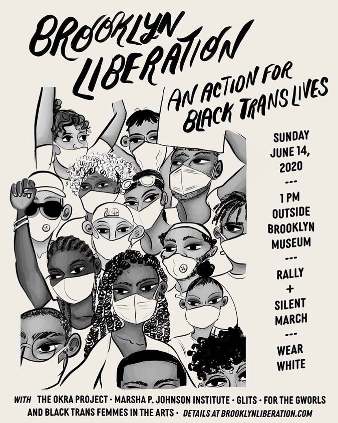 SUNDAY 6/14 at 1pm ! BLACK TRANS LIVES MATTER
.
Event by @theokraproject @mpjinstitute @glits_inc @btfacollective .
Poster artwork by @brohammed .
Screenshots of a caption by @raquel_willis