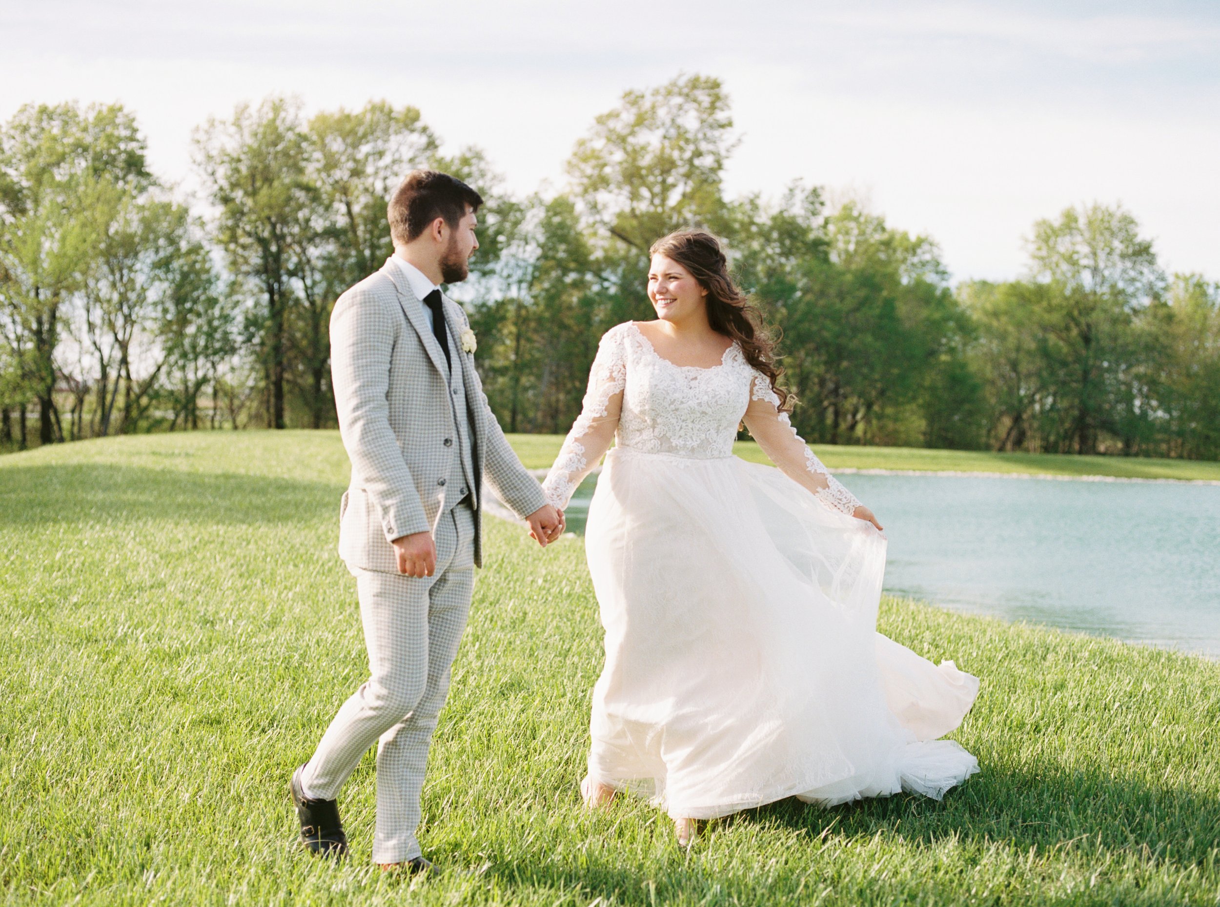 Emerson Fields lake wedding bride groom gown suit Toni Wieberg Photography.jpg
