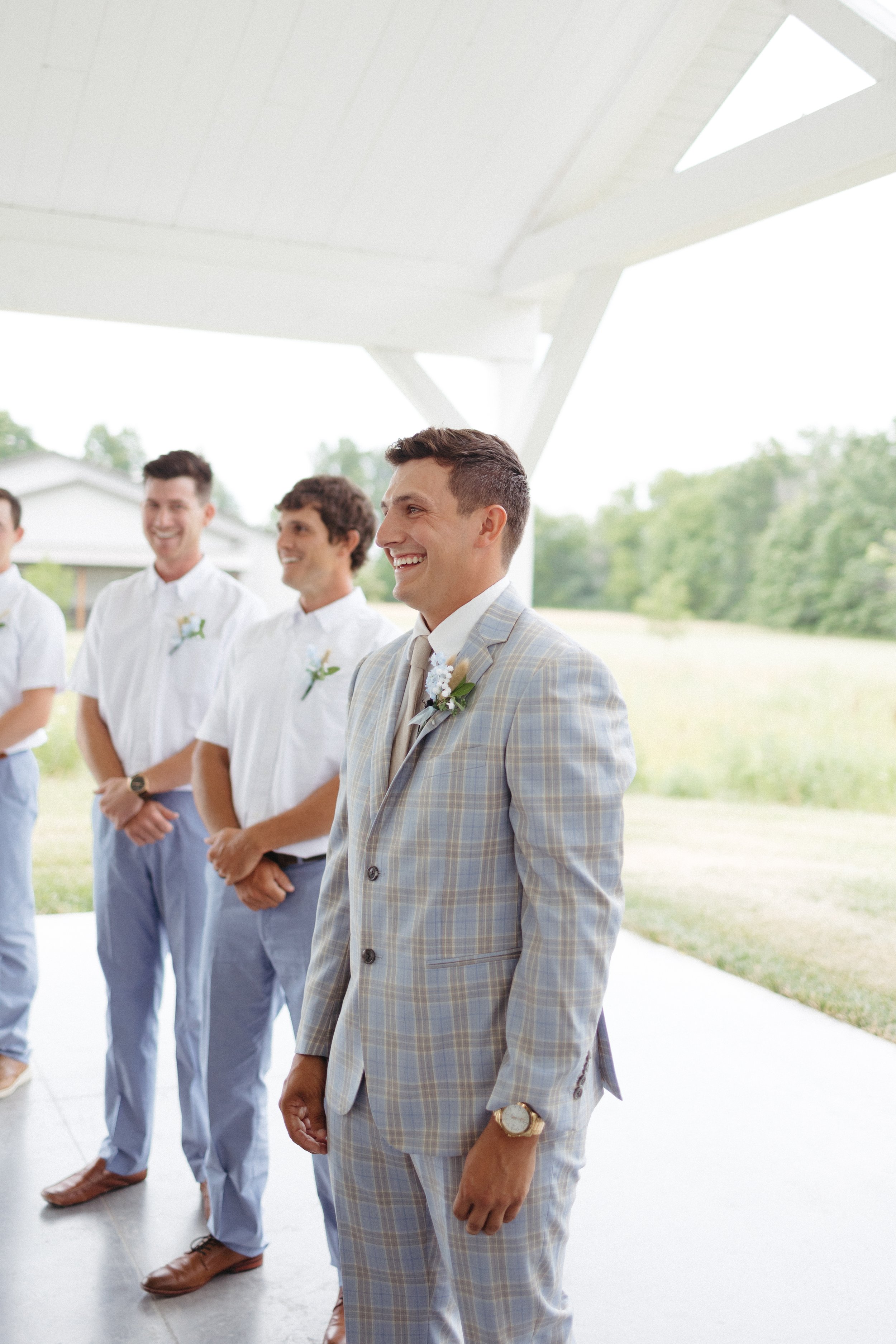 outdoor summer pavilion wedding ceremony powder blue fairytale emerson fields venue missouri (5).jpg