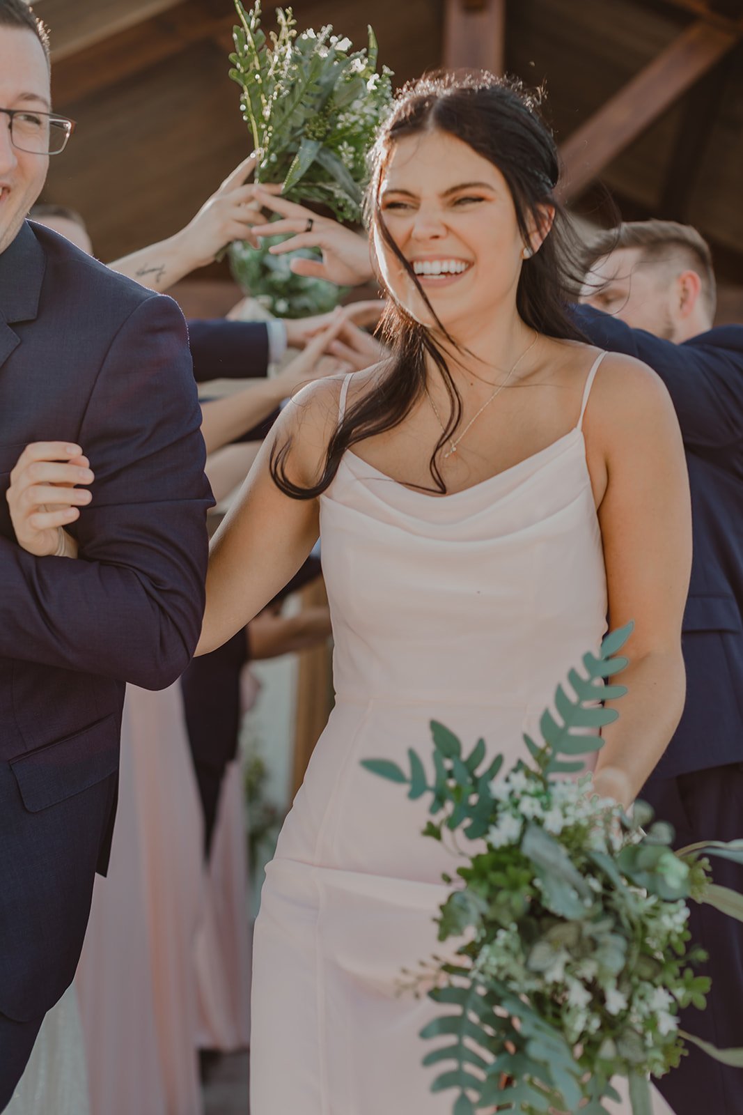 fun wedding party tunnel portrait.jpg