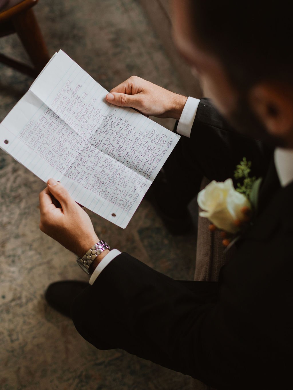 rustic romantic countryside wedding letter reading vows bride groom (1).jpg