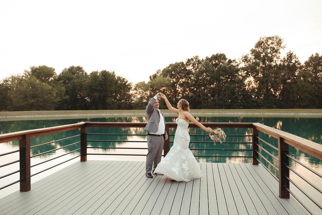 romantic lakeside wedding emerson fields dock portrait.jpg