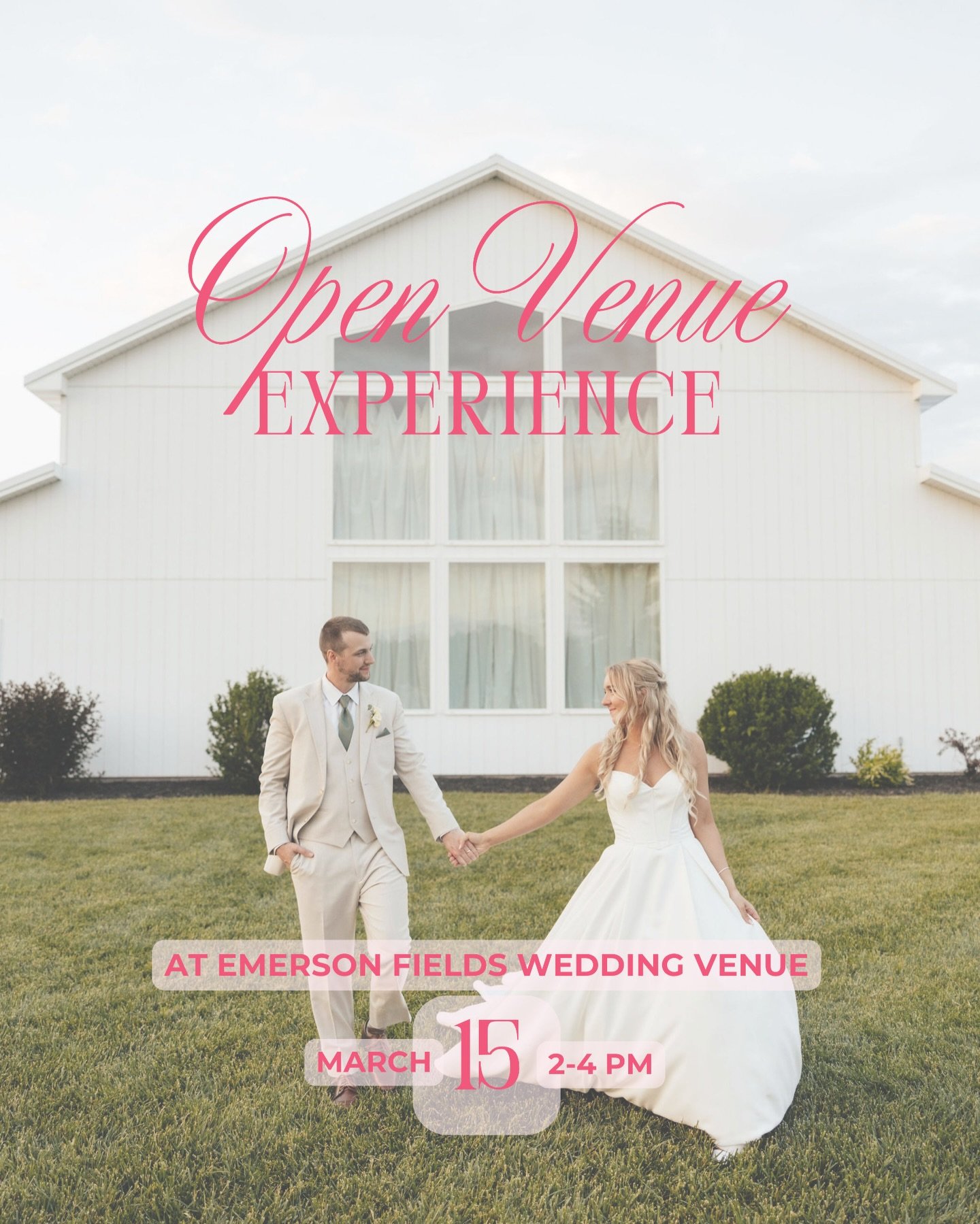 When couples and families ask what makes a wedding at Emerson Fields different, the answer is simple. The experience.
⠀⠀⠀⠀⠀⠀⠀⠀⠀
That&rsquo;s exactly why we host our Open Venue Experience each year. It&rsquo;s your chance to walk the grounds, meet the