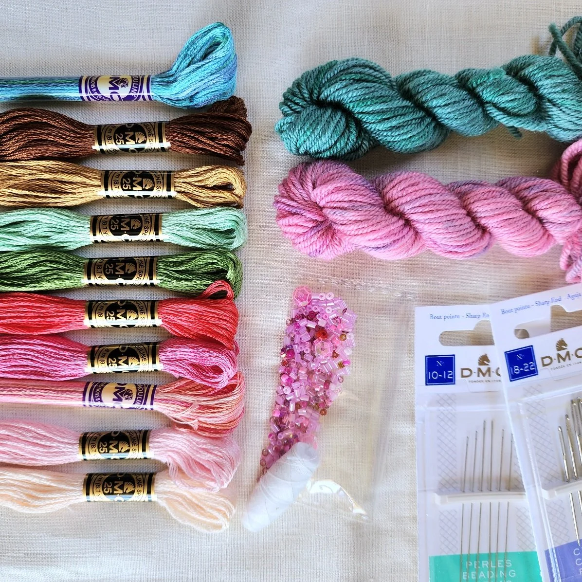Clematis One of a Kind Vintage Textile Kit from Fleur Woods Embroidery Art Studio — Fleur Woods Art