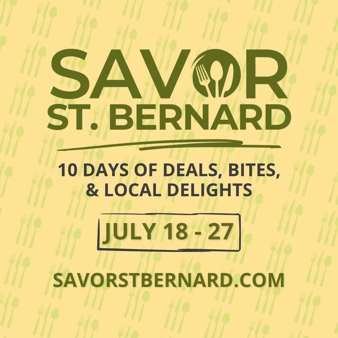 🔟 days. Countless flavors. Get ready to eat your way through St. Bernard Parish starting July 18!⁠
👉 savorstbernard.com⁠
⁠
⁠
#savorstbernard #stbernardchamber #eatlocal #localeats #nolafoodie #nolafoods #neworleanseats #foodnearme #foodie #foodfest