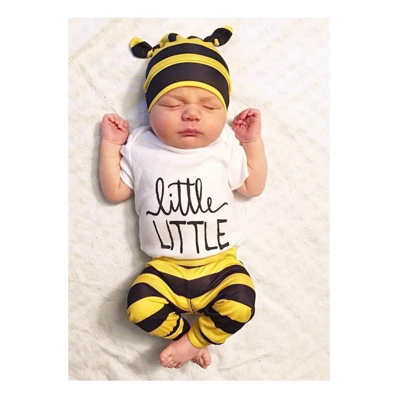 Little Little Bee Striped Baby Clothing Set 