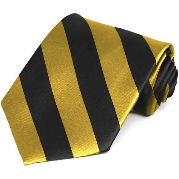 Black and gold striped traditional tie