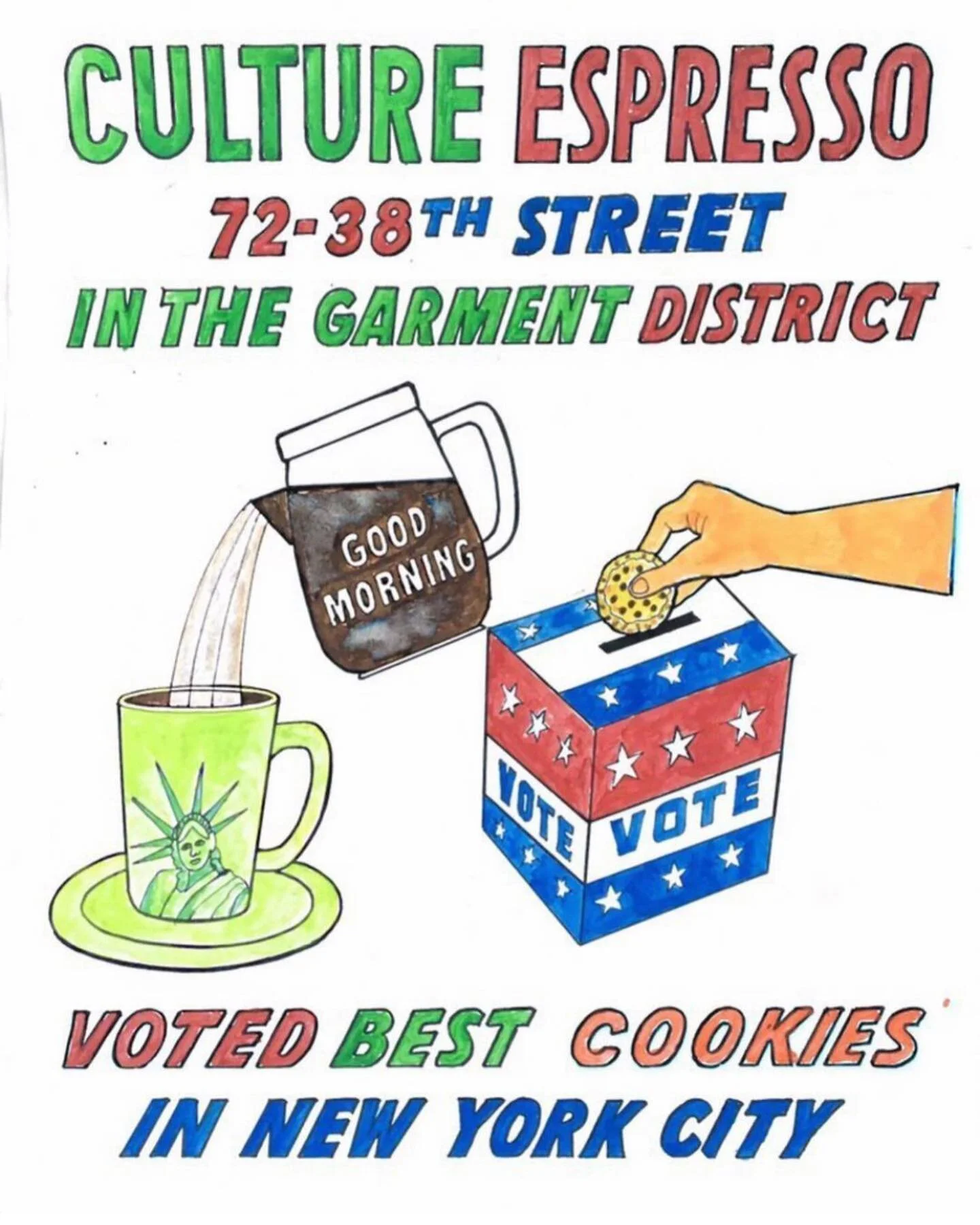 NEW SHIRT ALERT: drawn by thee inimitable @cevallos_bros in Queens  and printed by our dear friends @flyingsaucerpress in Brooklyn and sold at our shops in Manhattan.