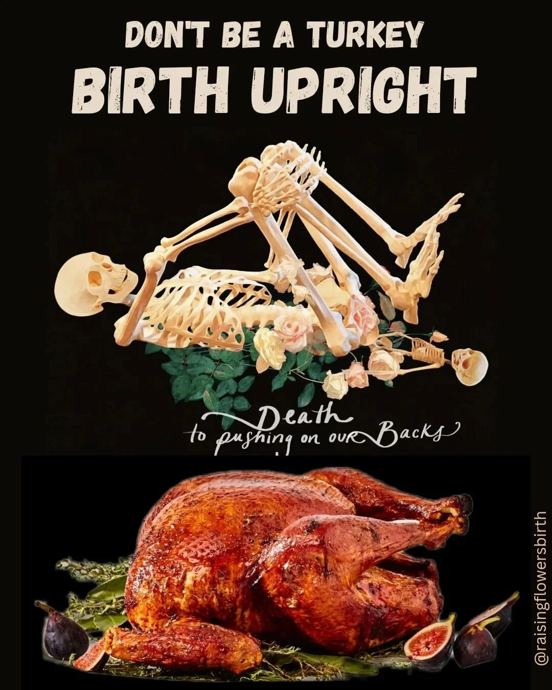 Just a Thanksgiving reminder to advocate for upright birth positions! 
It's not about making it easier for a provider to access you in birth. 
It's about you comfortably birthing your baby in a way that makes it easier for your body, your baby and