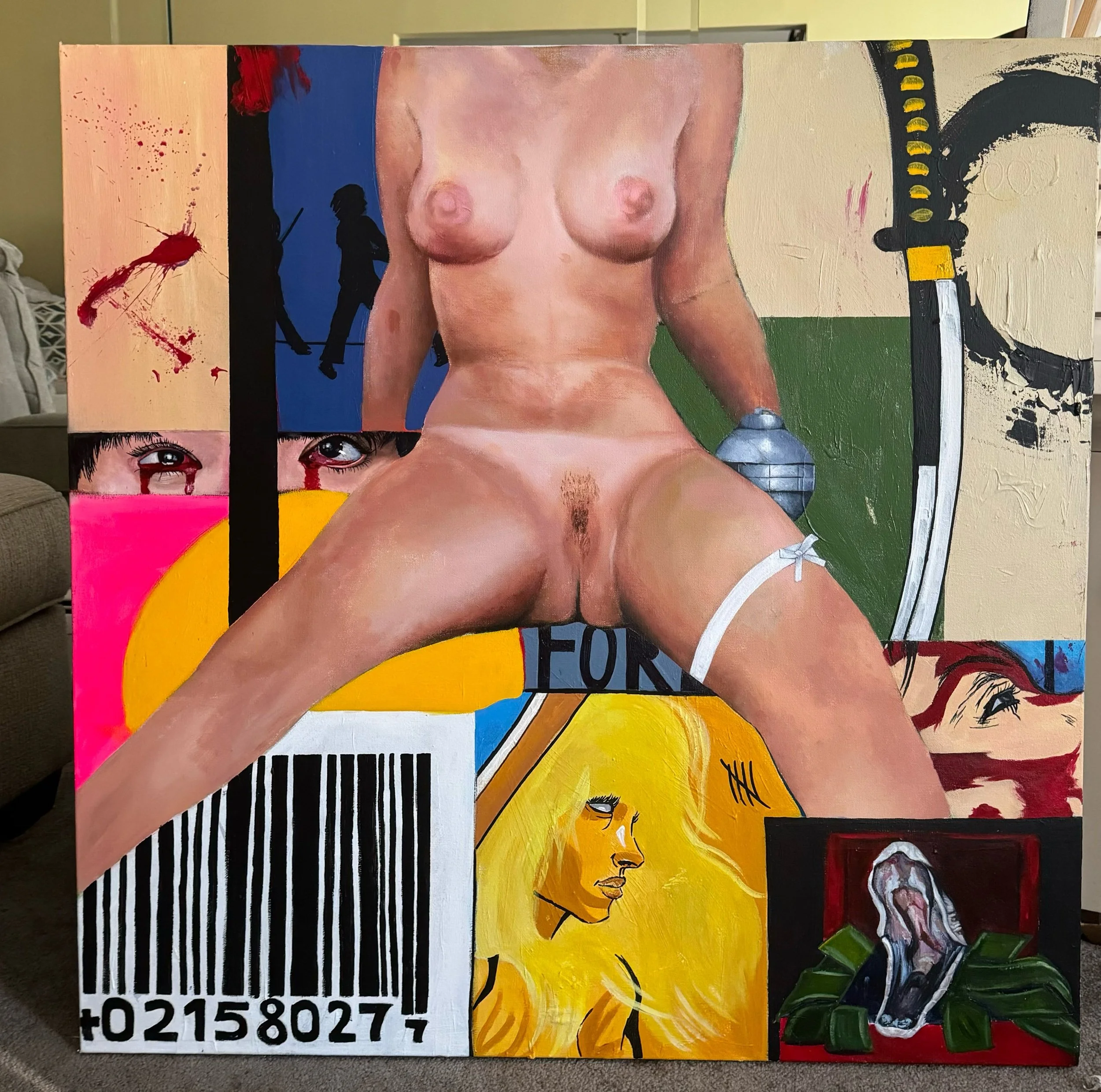  Kill Bill, 2024  91.44 x 91.44 cm  Acrylic on canvas 