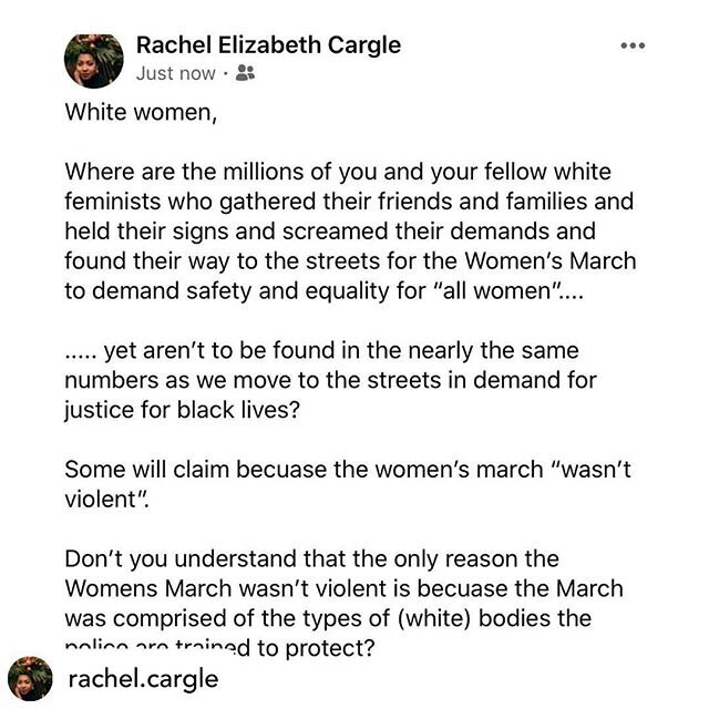 I am looking forward to learning about the implications of White centered activism on Black advocacy in this lecture by @rachel.cargle 🖤

#Blacklivesmatter #antiracism 
Posted @withregram &bull; @rachel.cargle Swipe for resources.
&bull;
Racial just