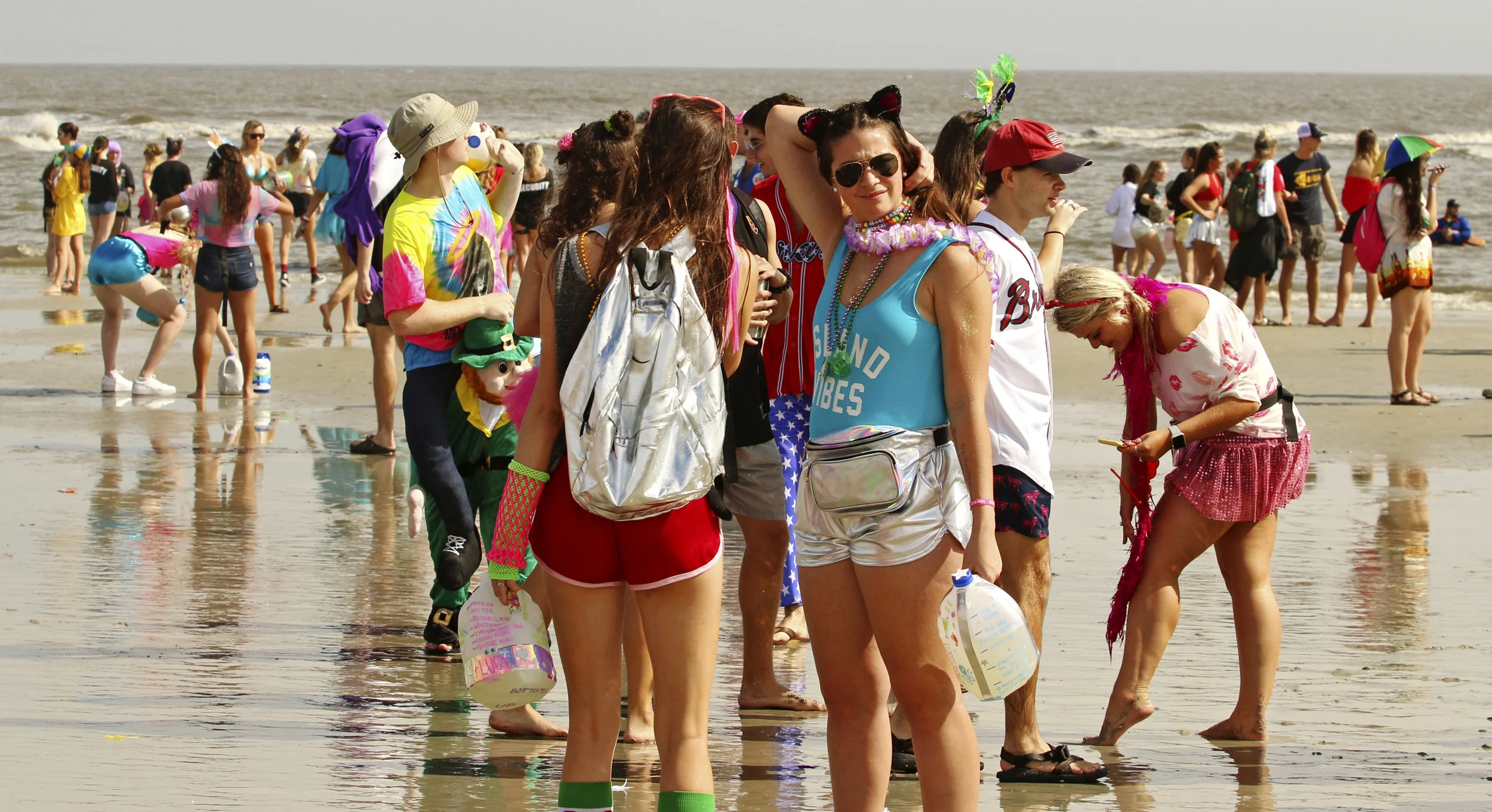  The scene on "Frat Beach" on Friday, October 26, 2018, on East Beach in St. Simons Island, Georgia.  