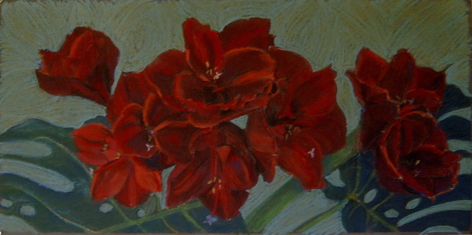 Amaryllis, Pastel on mat board