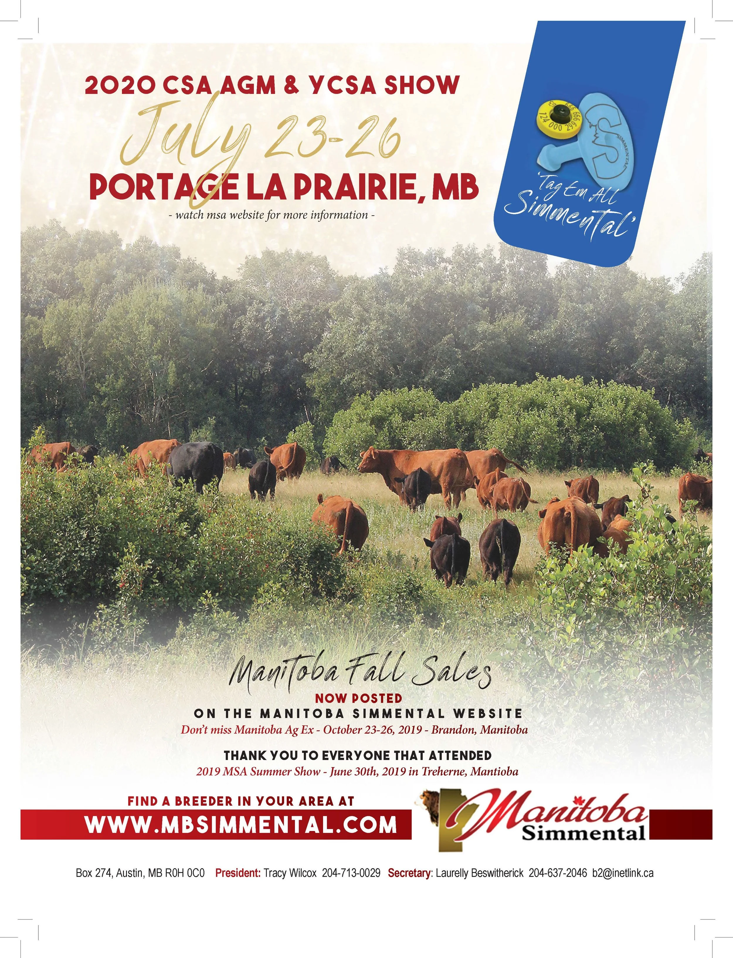 Manitoba Simmentals Magazine Advertisement
