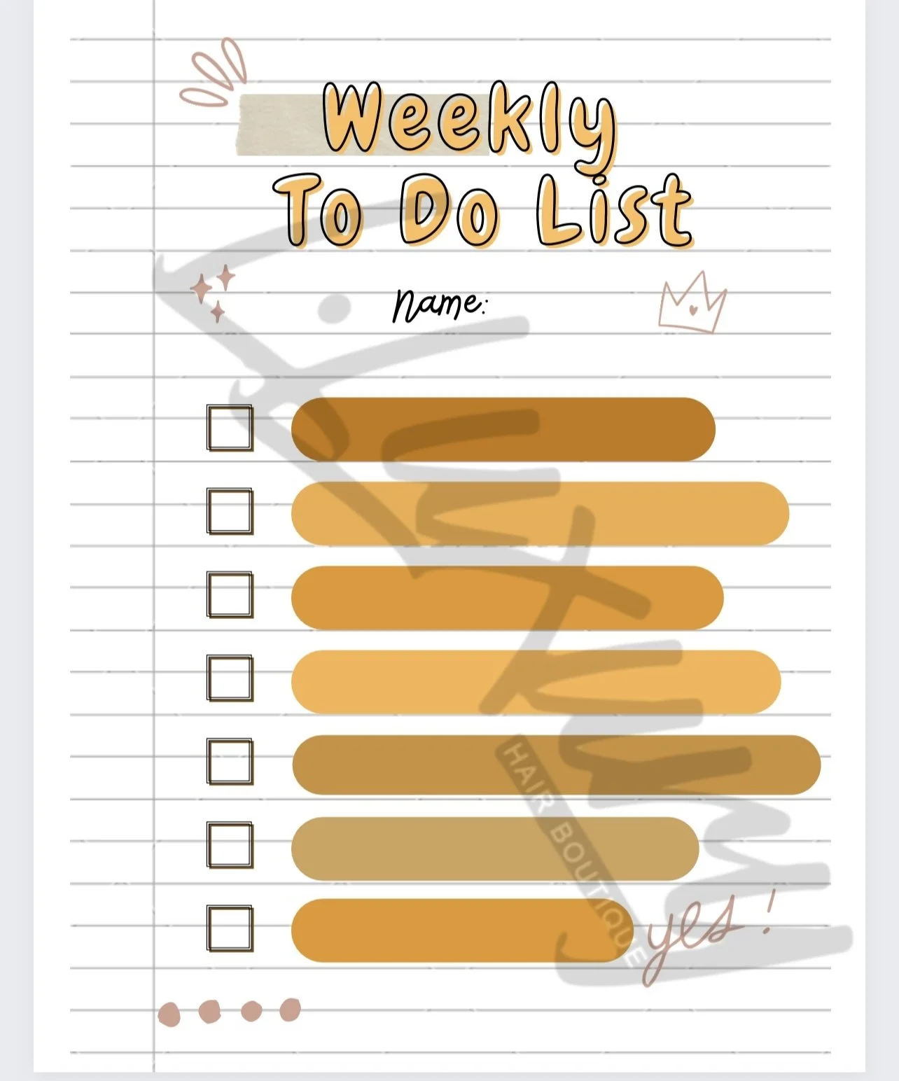 Weekly To Do List