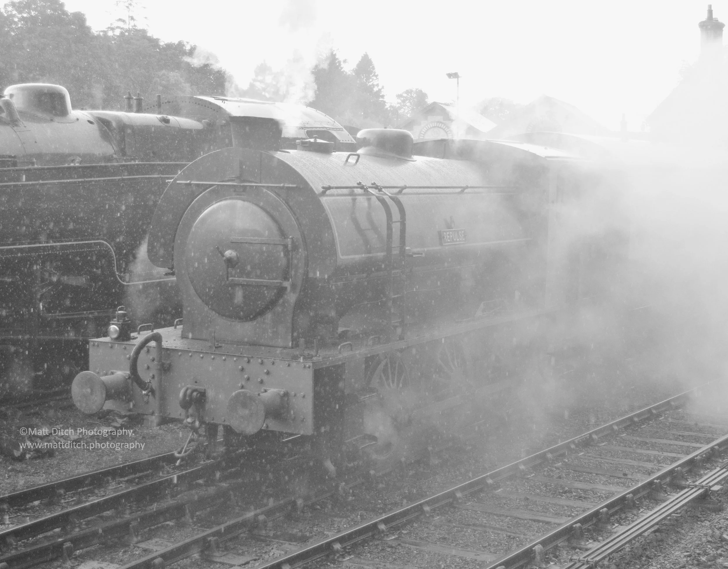  An atmospheric (well I think so!) shot of Repulse departing Haverthwaite in the rain. 