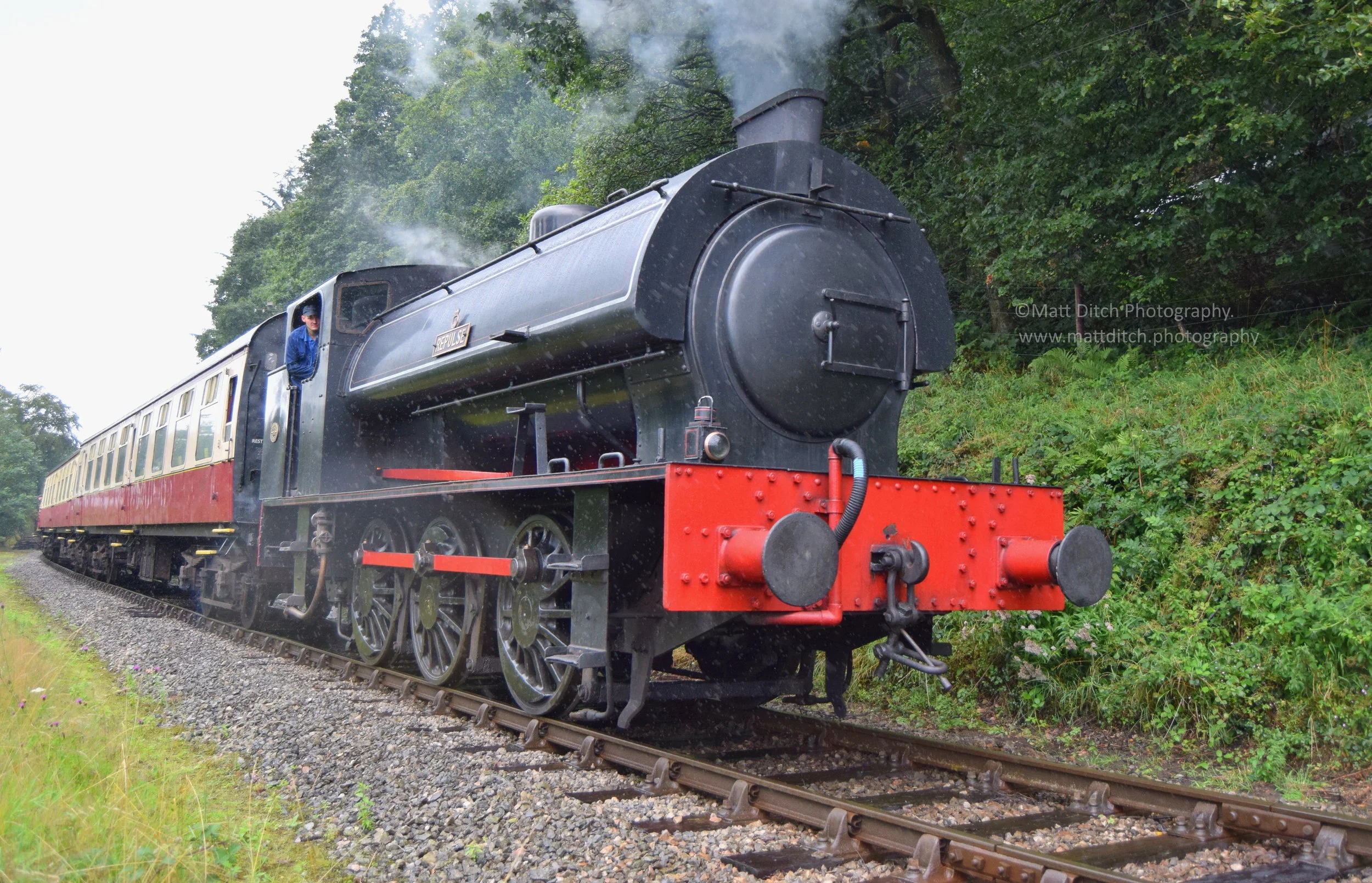  “Repulse” powering past the site of Backbarrow Ironworks 