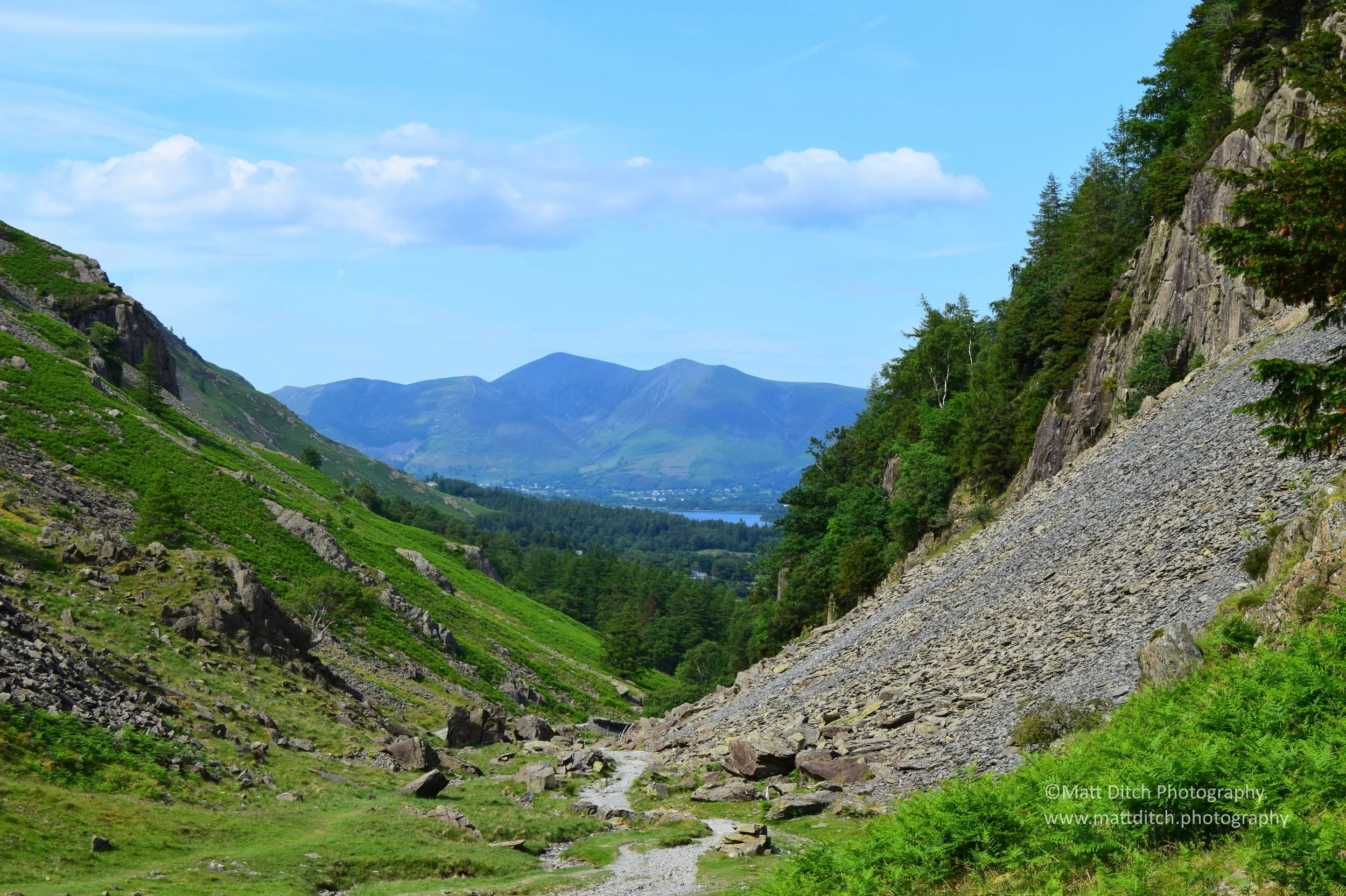  Skiddaw glimpsed from the path behind Castle crag.  