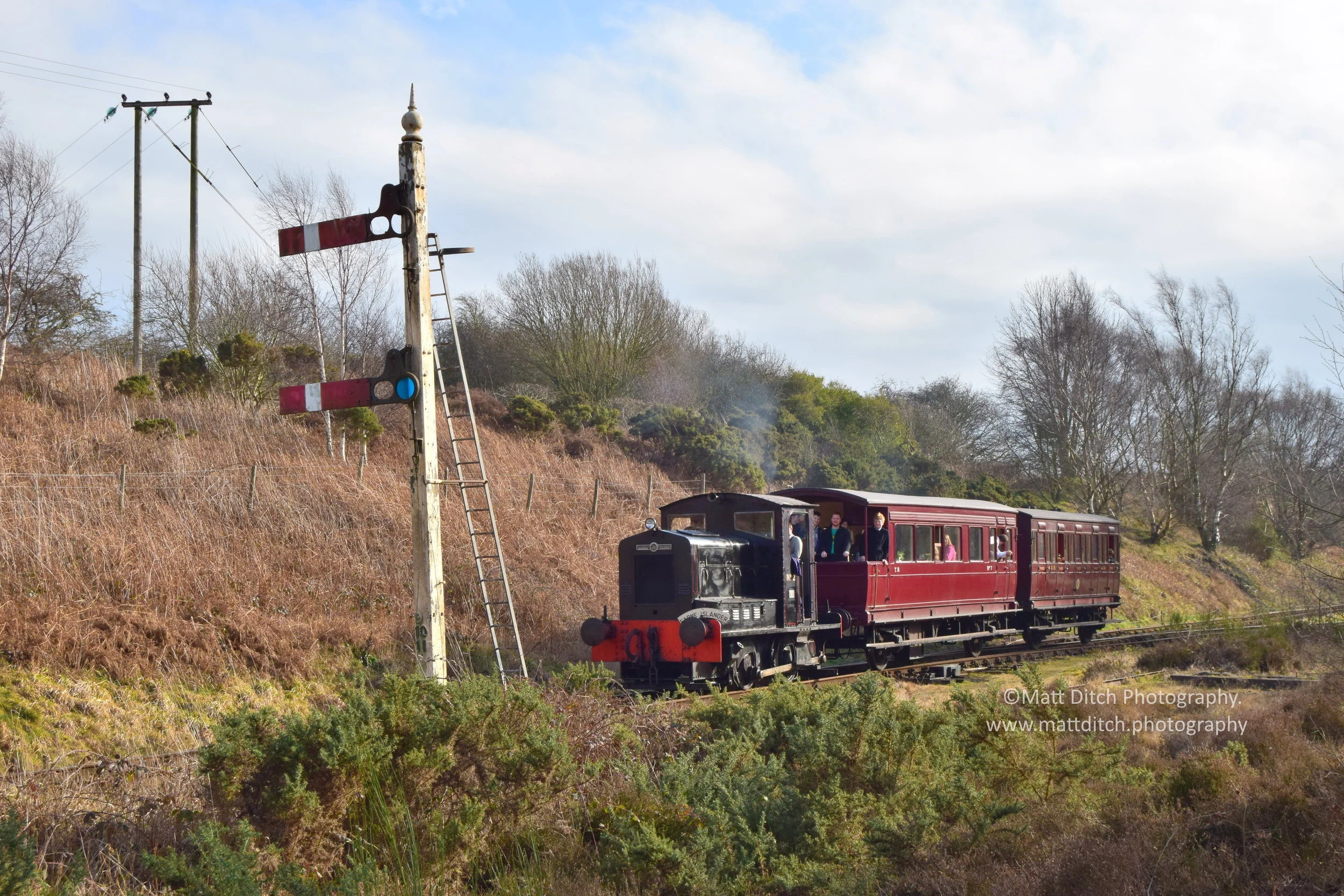  The recreated North Sunderland Railway train passing Terrace Junction. 
