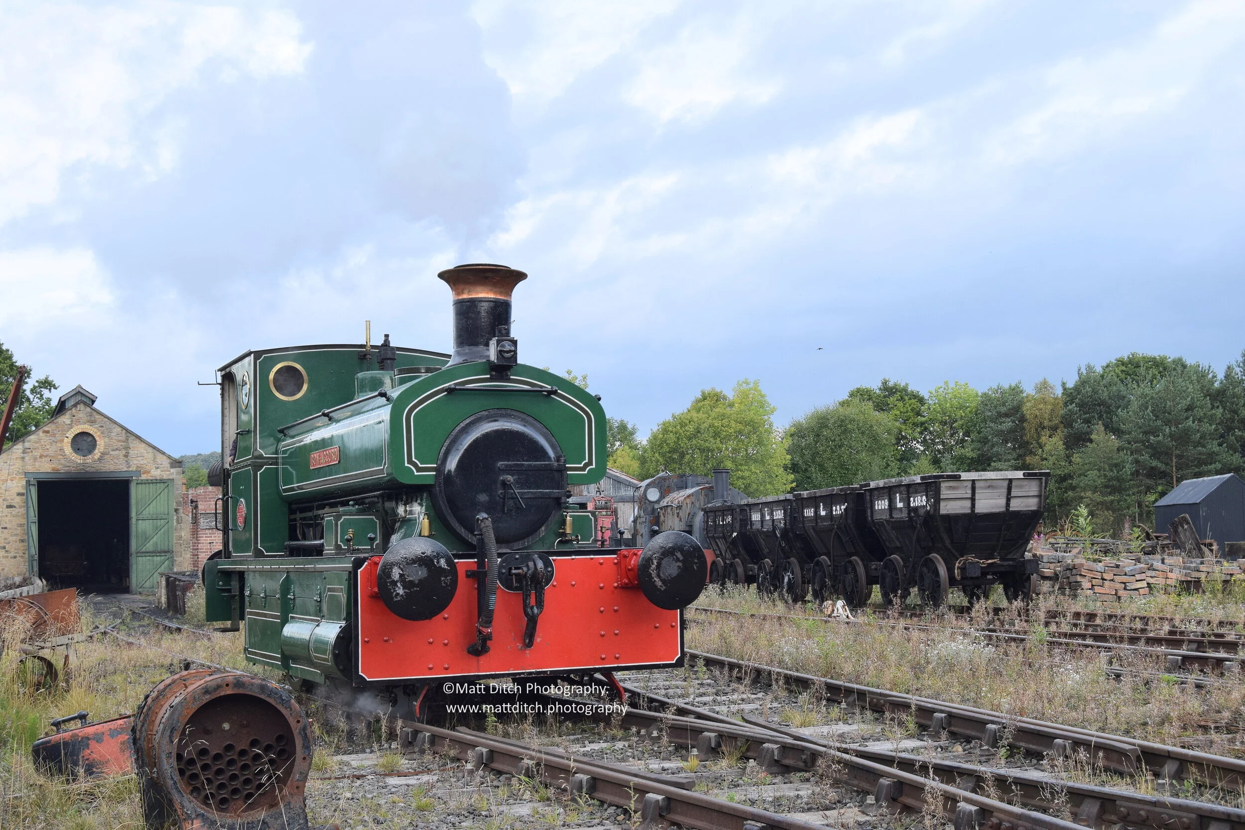 Coming off shed to couple up to the Chaldron wagon rake. 