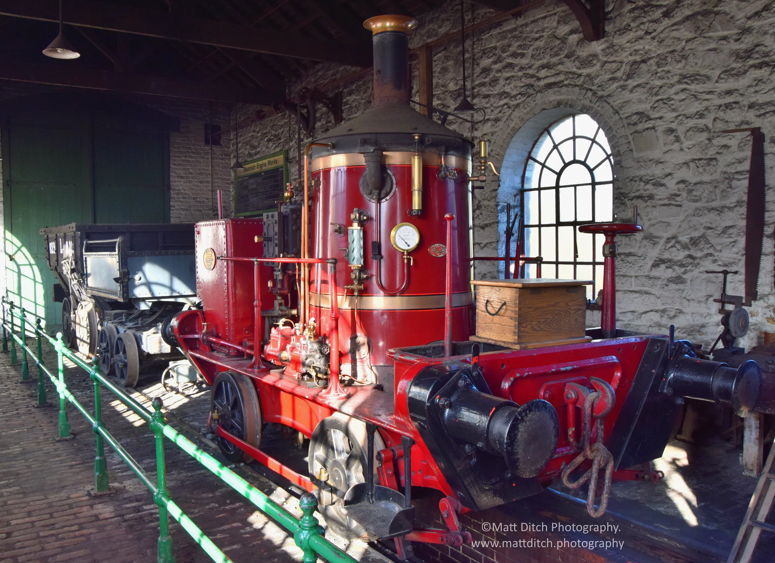  Head Wrightson 0-4-0VB “Coffee Pot” No.1 inside the colliery engine shed. 