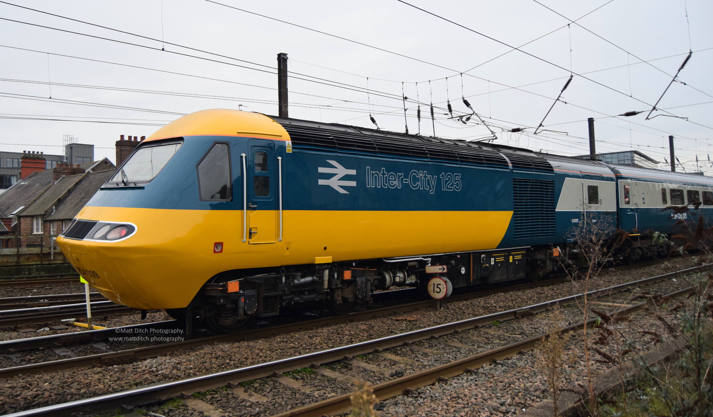 Power Car 43112 (43312) brings up the rear.  