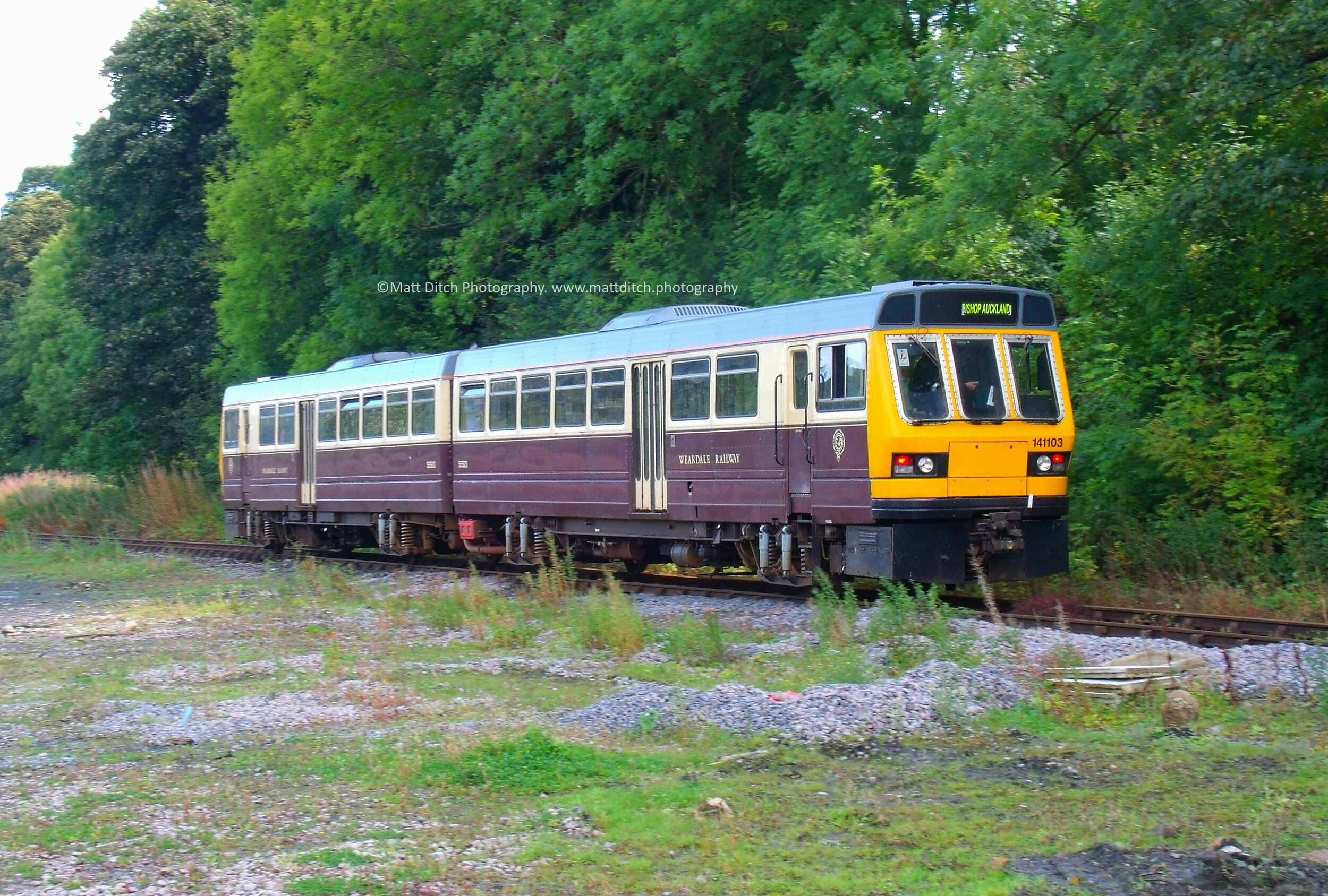 Class 141 141103 departs Wolsingham with a Stanhope-Bishop Auckland service. This unit has since been scrapped. 
