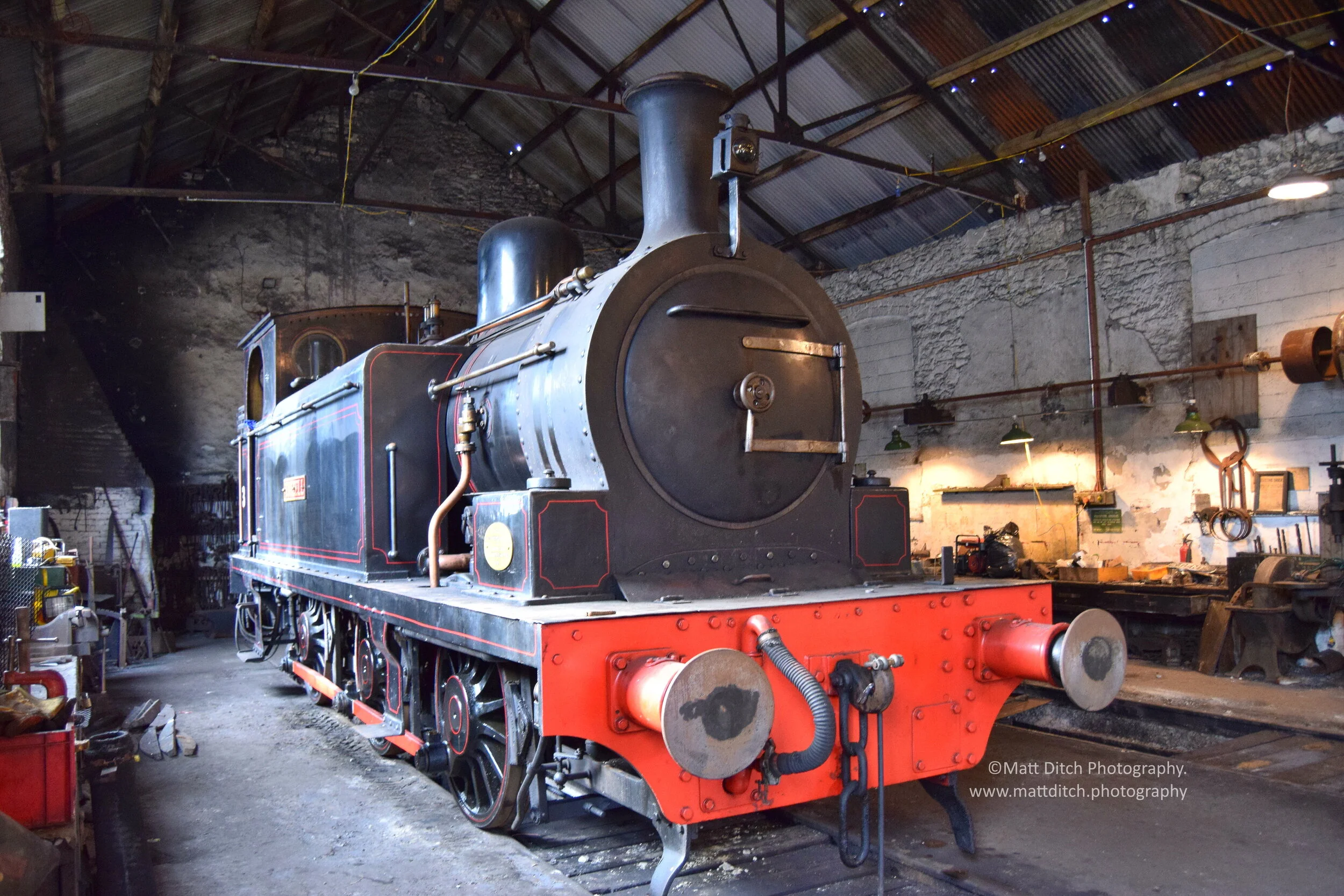 Joicey Collieries No. 3 Twizell inside Marley Hill shed