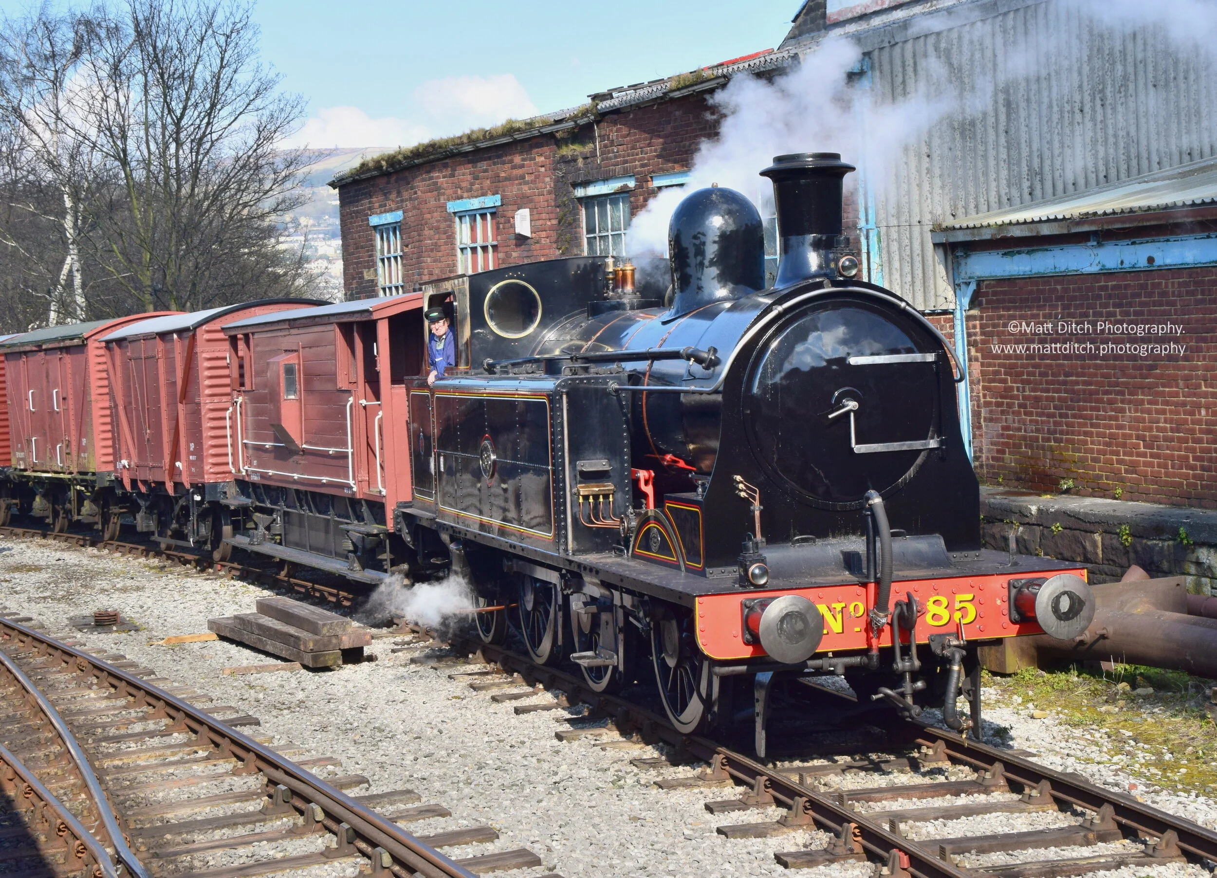 No.85 on the demonstration goods train.