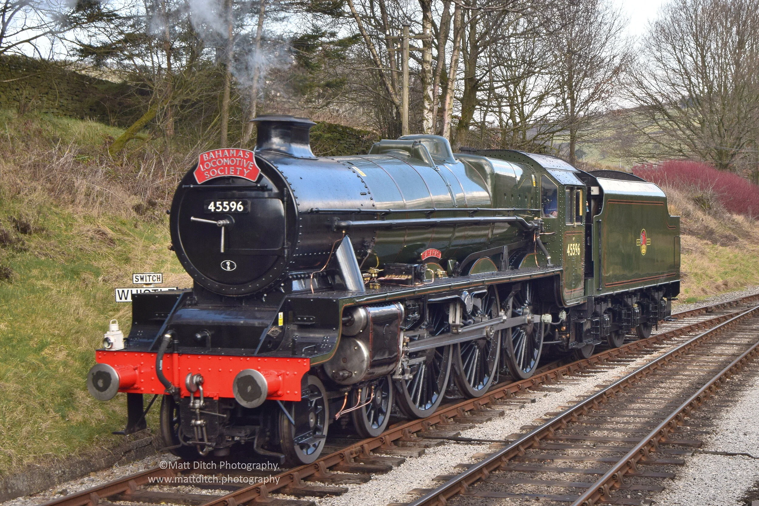 LMS Jubilee Class "Bahamas" running round at Oxenhope