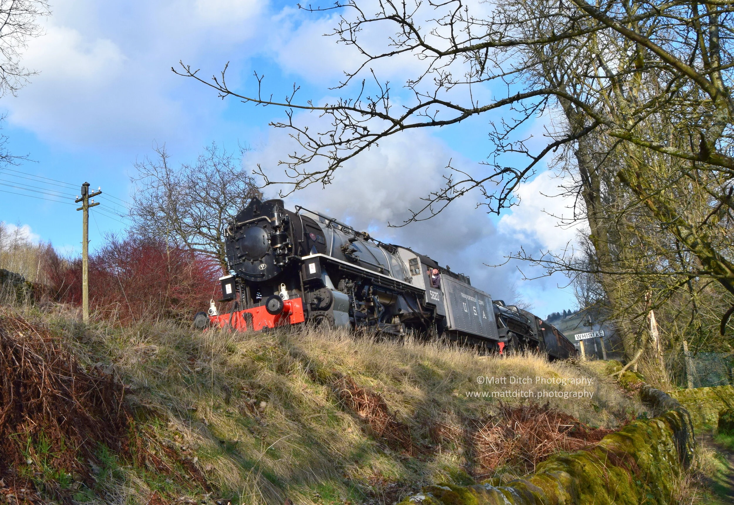 "Big Jim" & 45212 double head a train near Oxenhope.