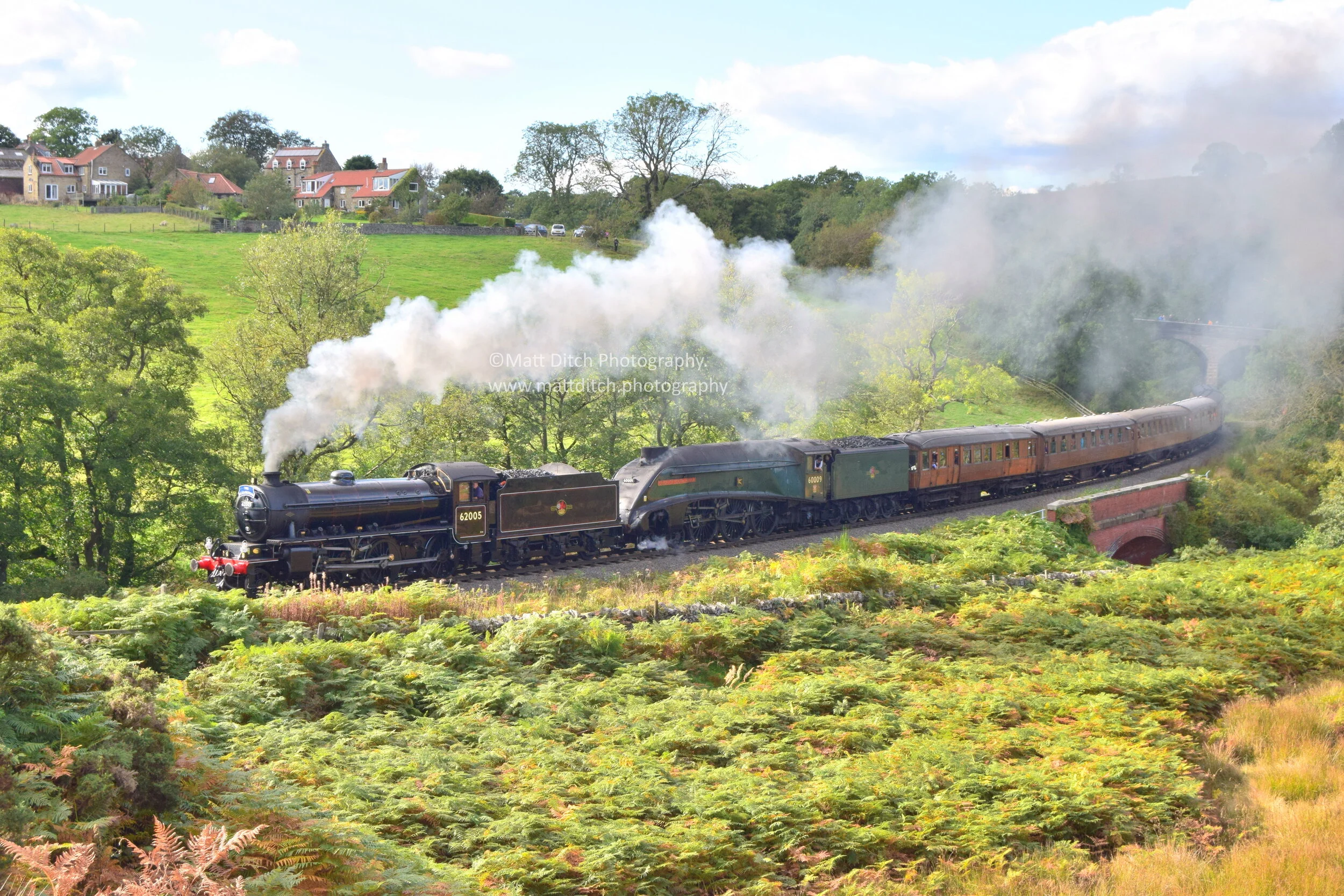  K1 No.62005 &amp; A4 pacific No.60009 “Union of South Africa” pass through Darnholme. 