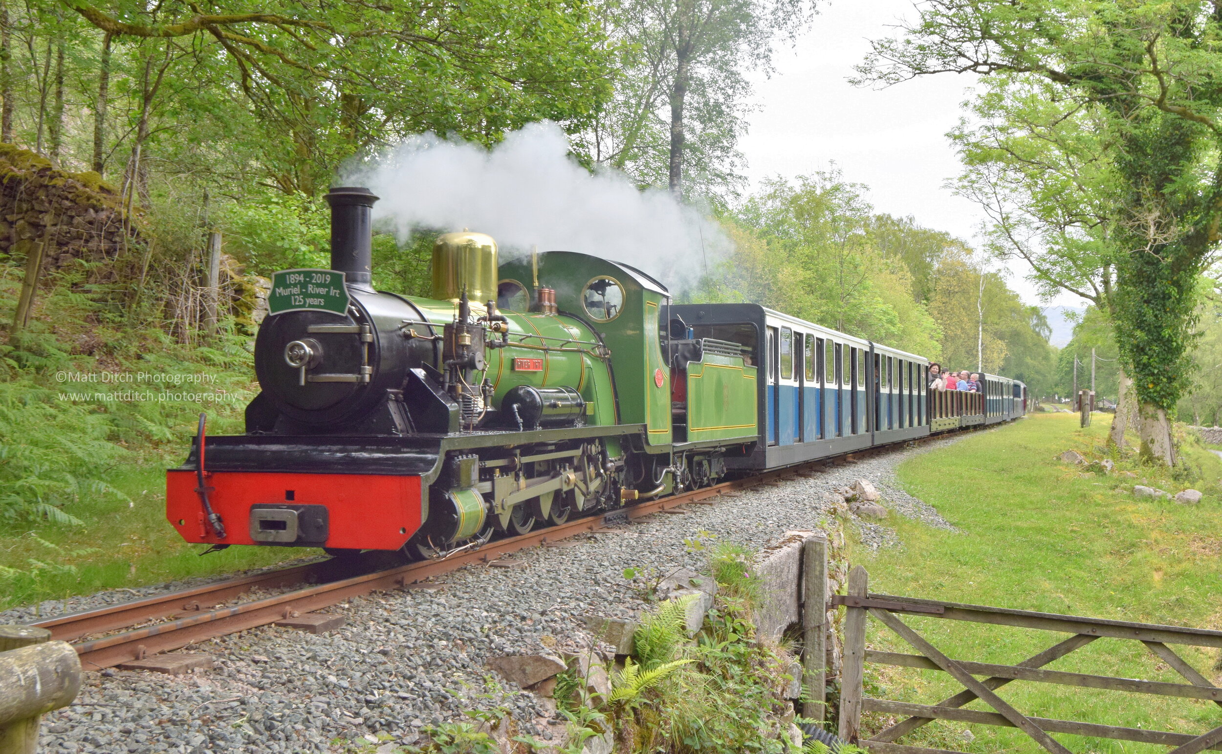 River Irt passing Beckfoot Forge with a train for Ravenglass